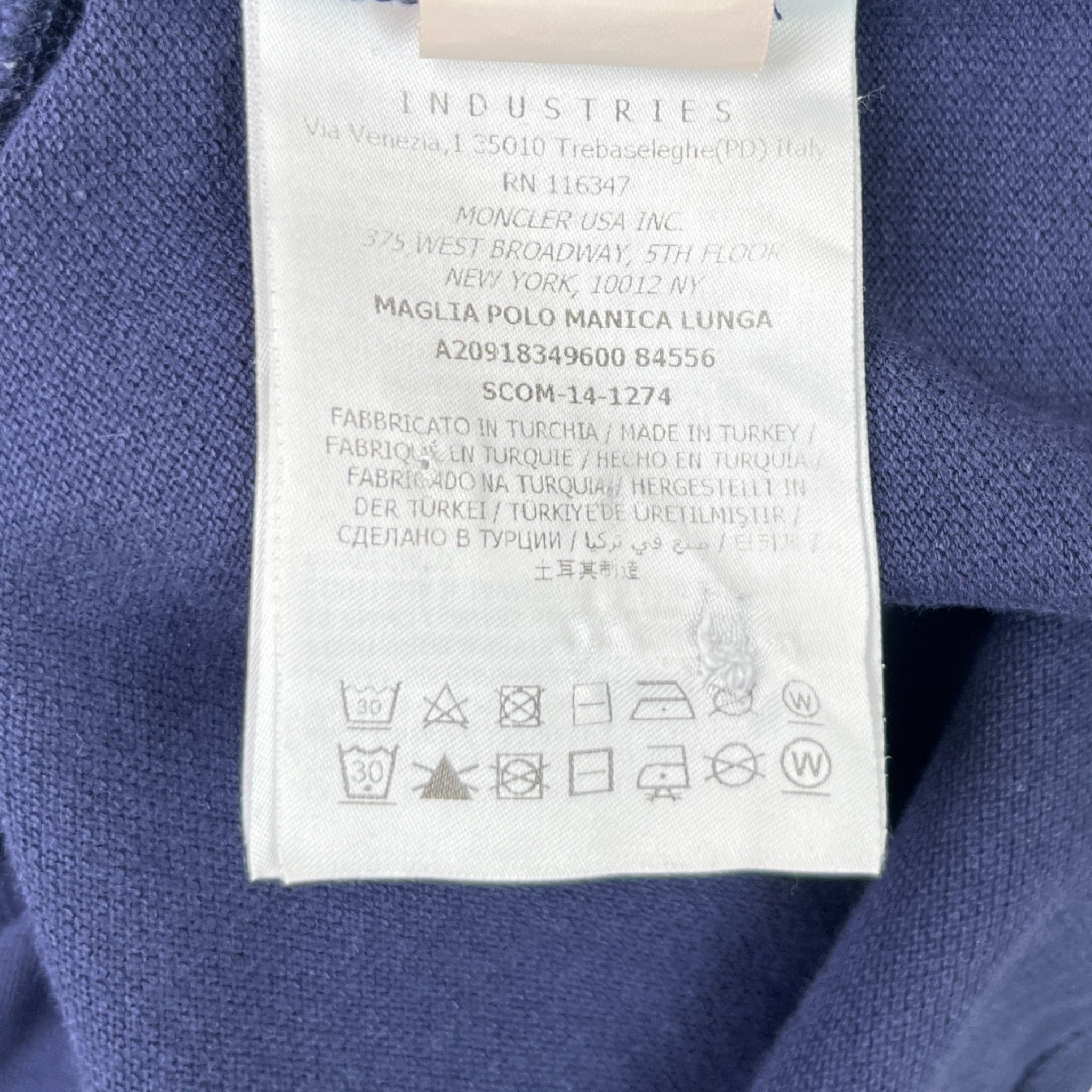 Men's Maglia Polo Shirt Navy Size XL