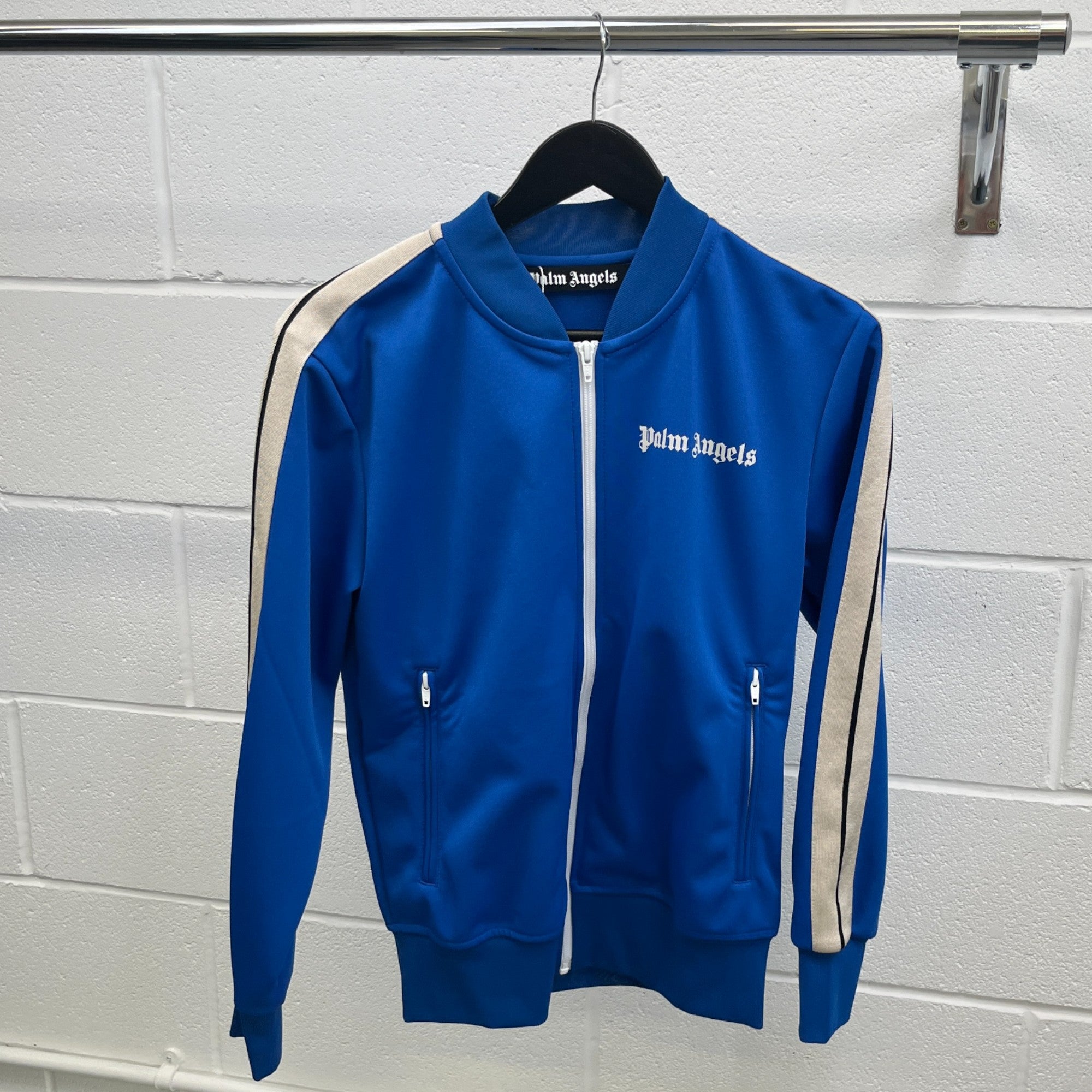 Men's Logo Print Track Jacket Blue Size S