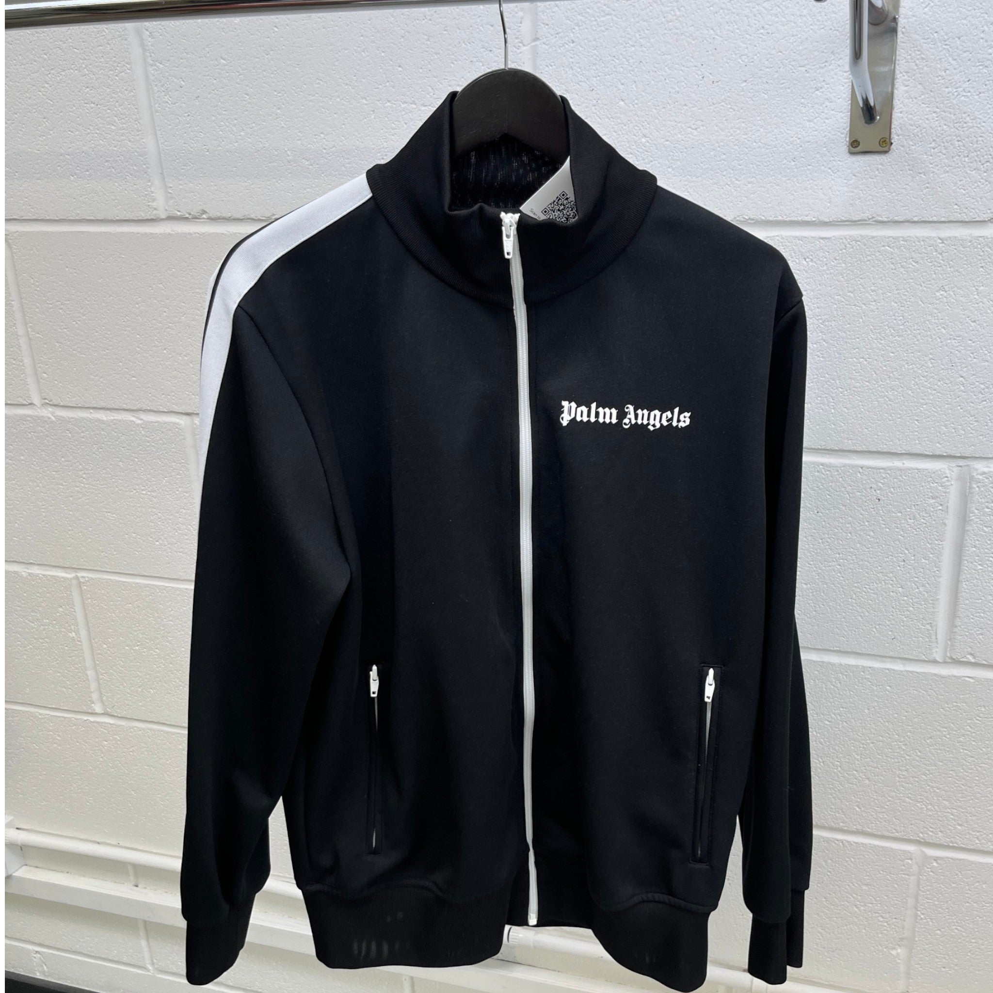 Men's Logo Print Track Jacket Black Size XL