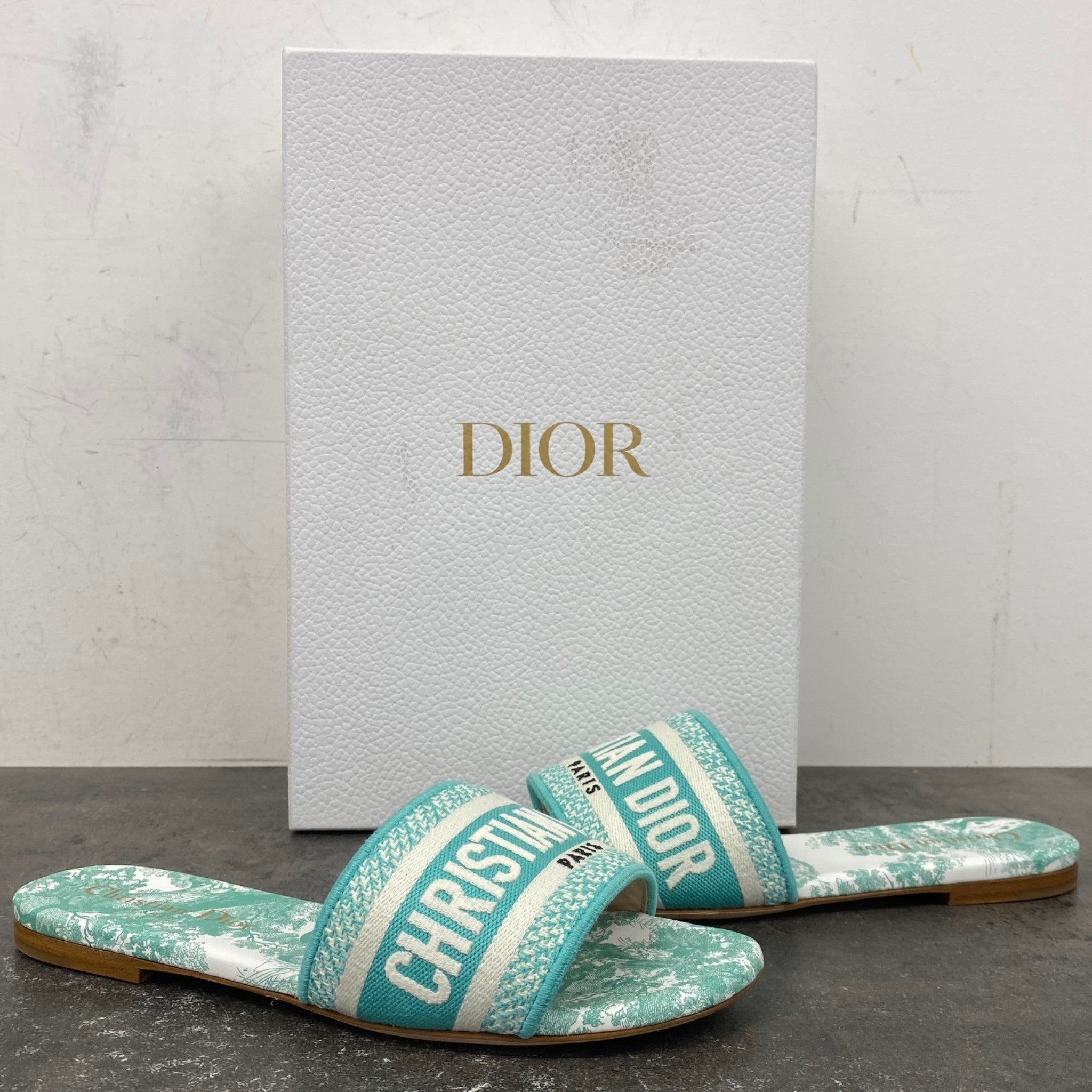 Women's Toile De Jouy Sauvage Dway Slides Blue Size EU 35.5 / UK 2.5