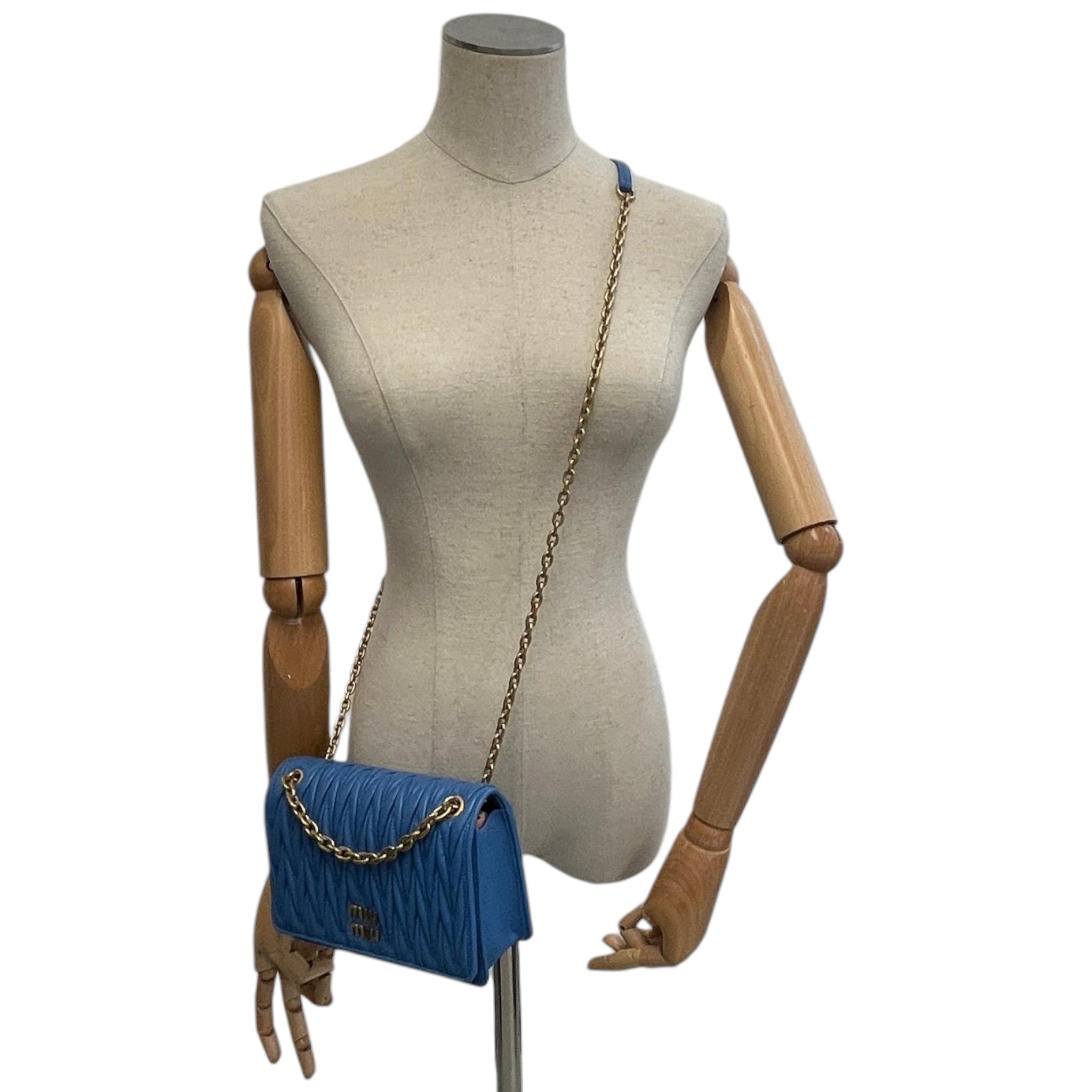 Women's Matelassé Crossbody Bag Blue