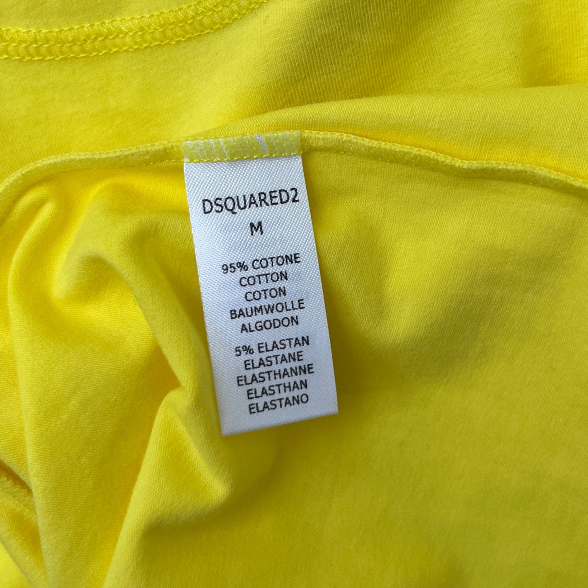 Men's Embroidered Logo T-Shirt Yellow Size M