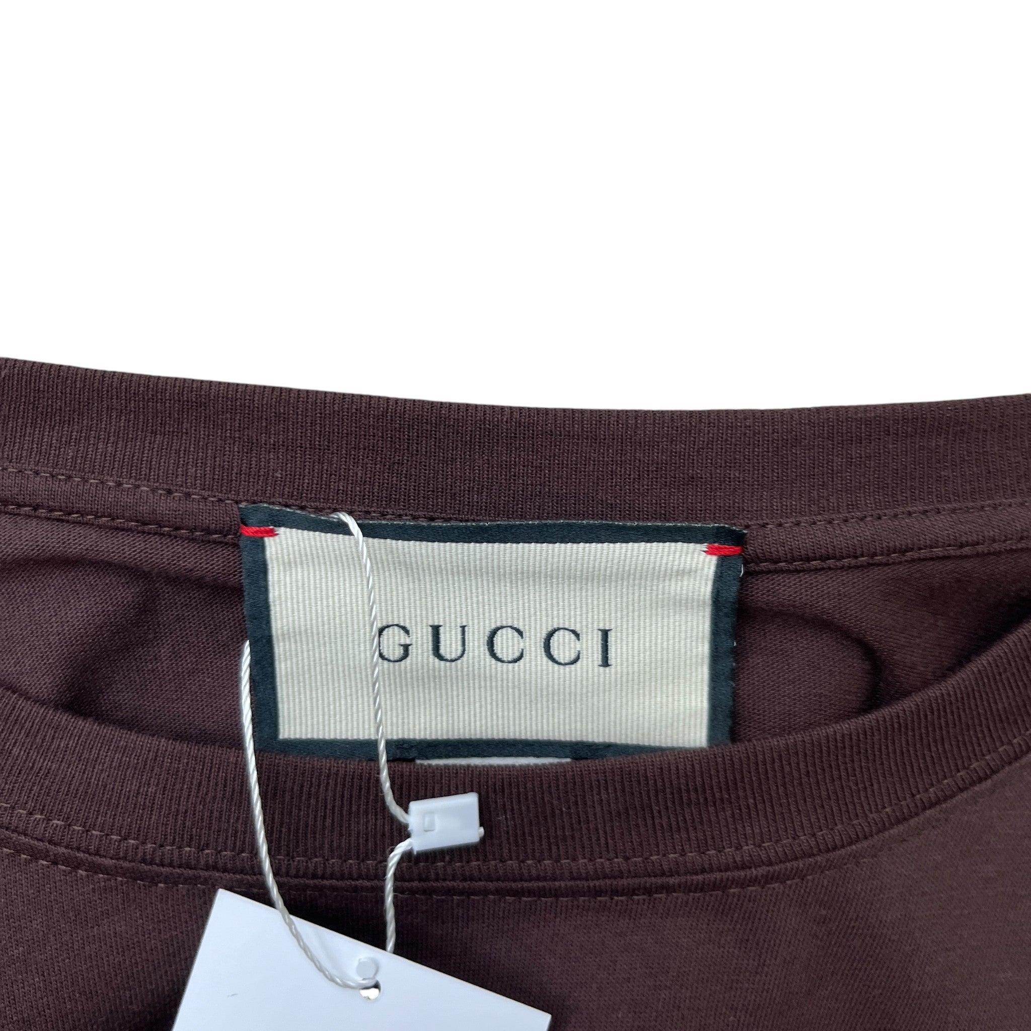 Men's Logo Print T-Shirt Brown Size M