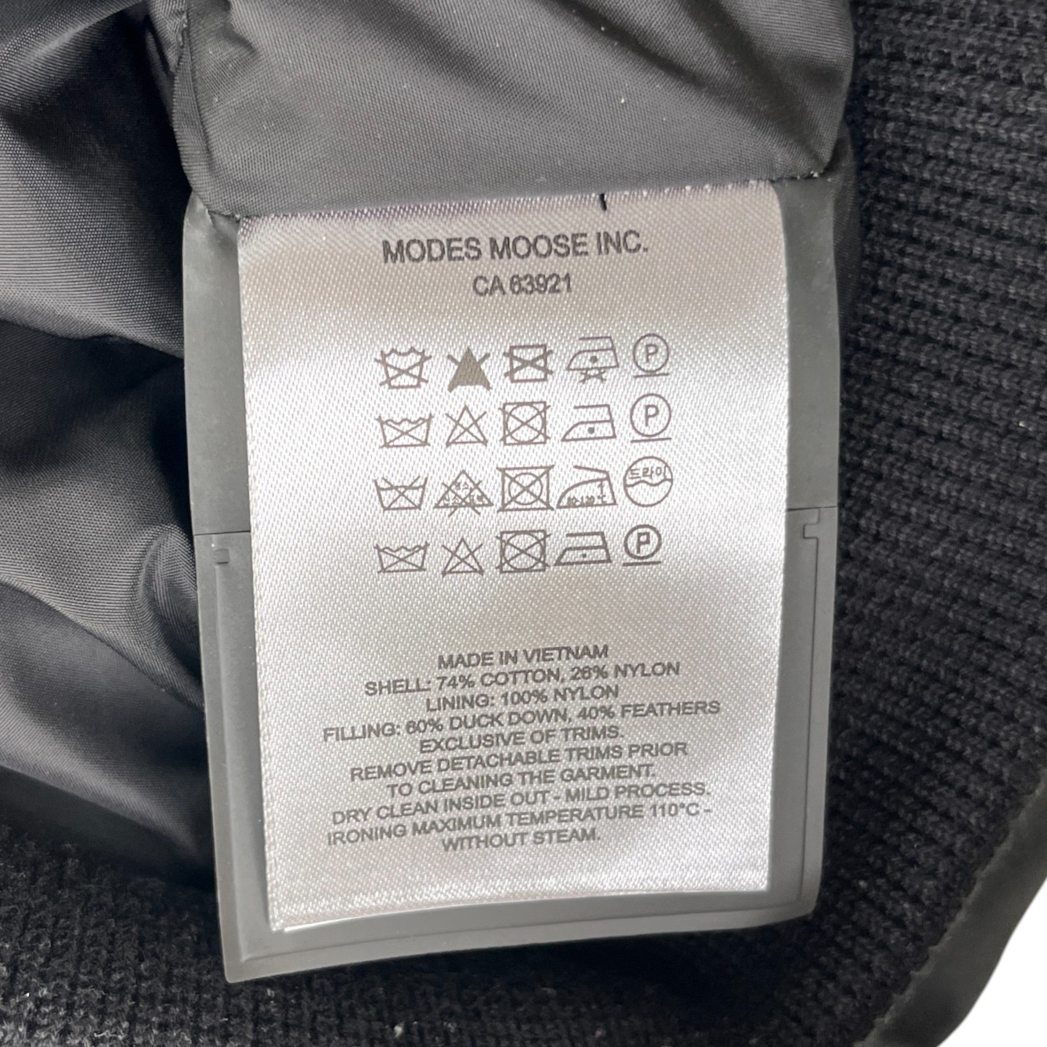 Men's Ballistic Bomber Down Jacket Black Size M