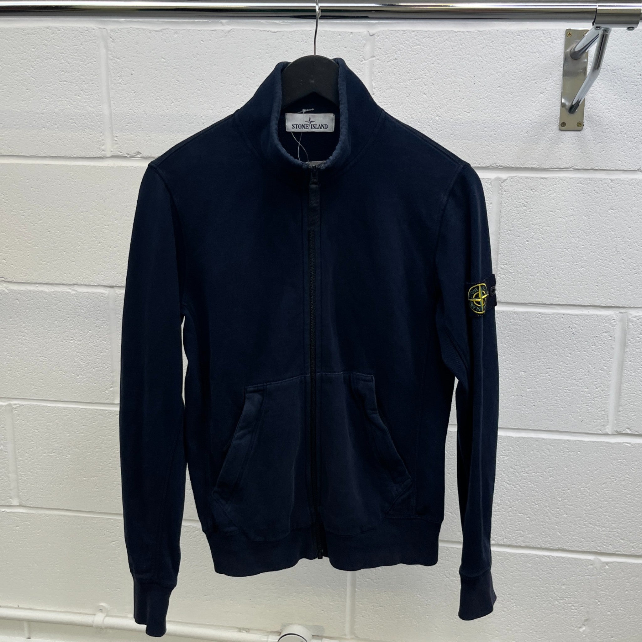 Men's Applique Logo Zip Jumper Navy Size S