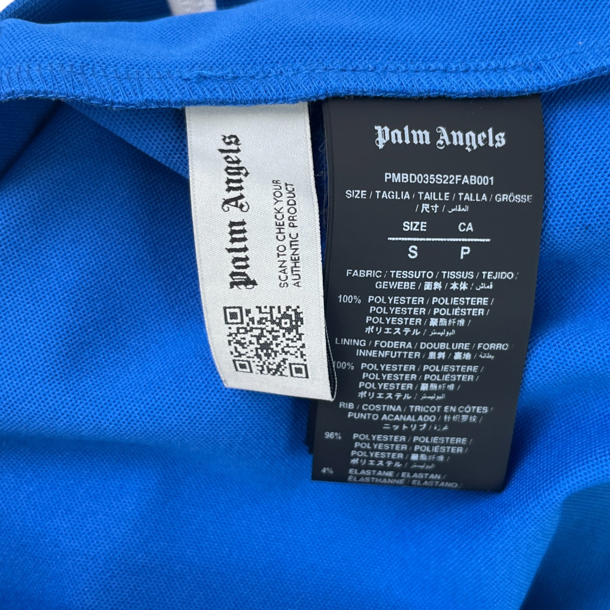 Men's Logo Print Track Jacket Blue Size S