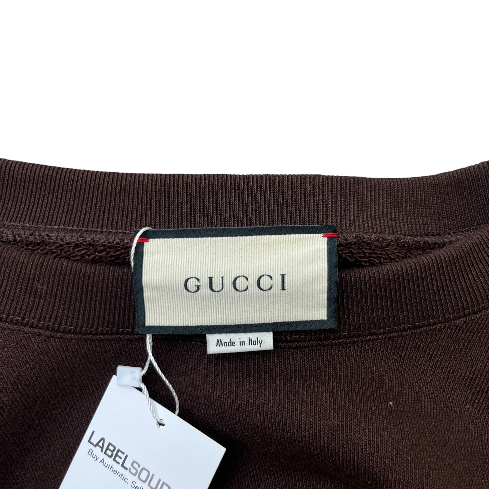 Men's Logo Print Jumper Brown Size M