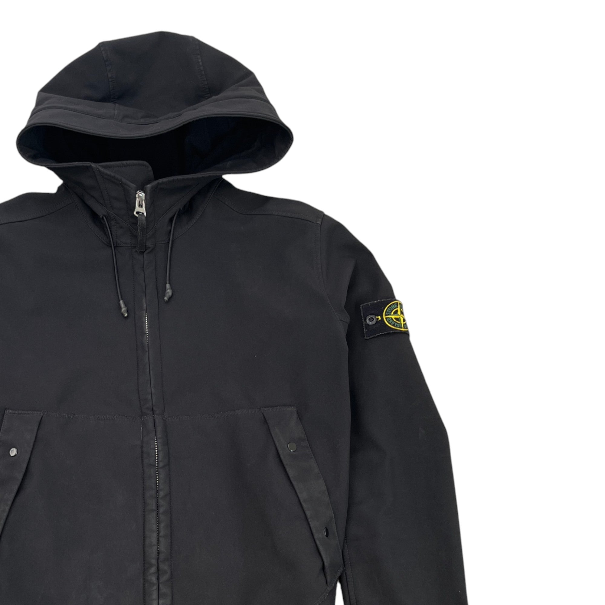 Men's Applique Logo Soft Shell R Jacket Black Size XL