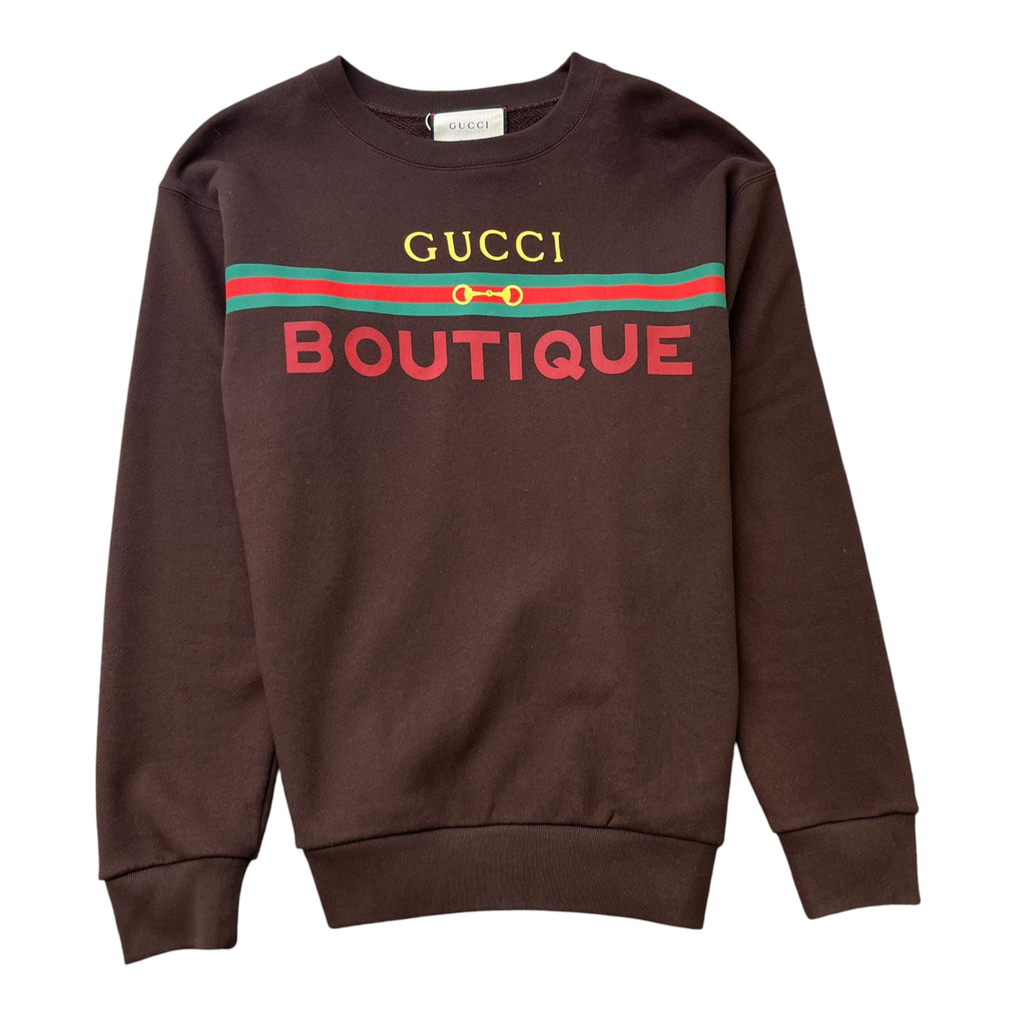 Men's Logo Print Jumper Brown Size M