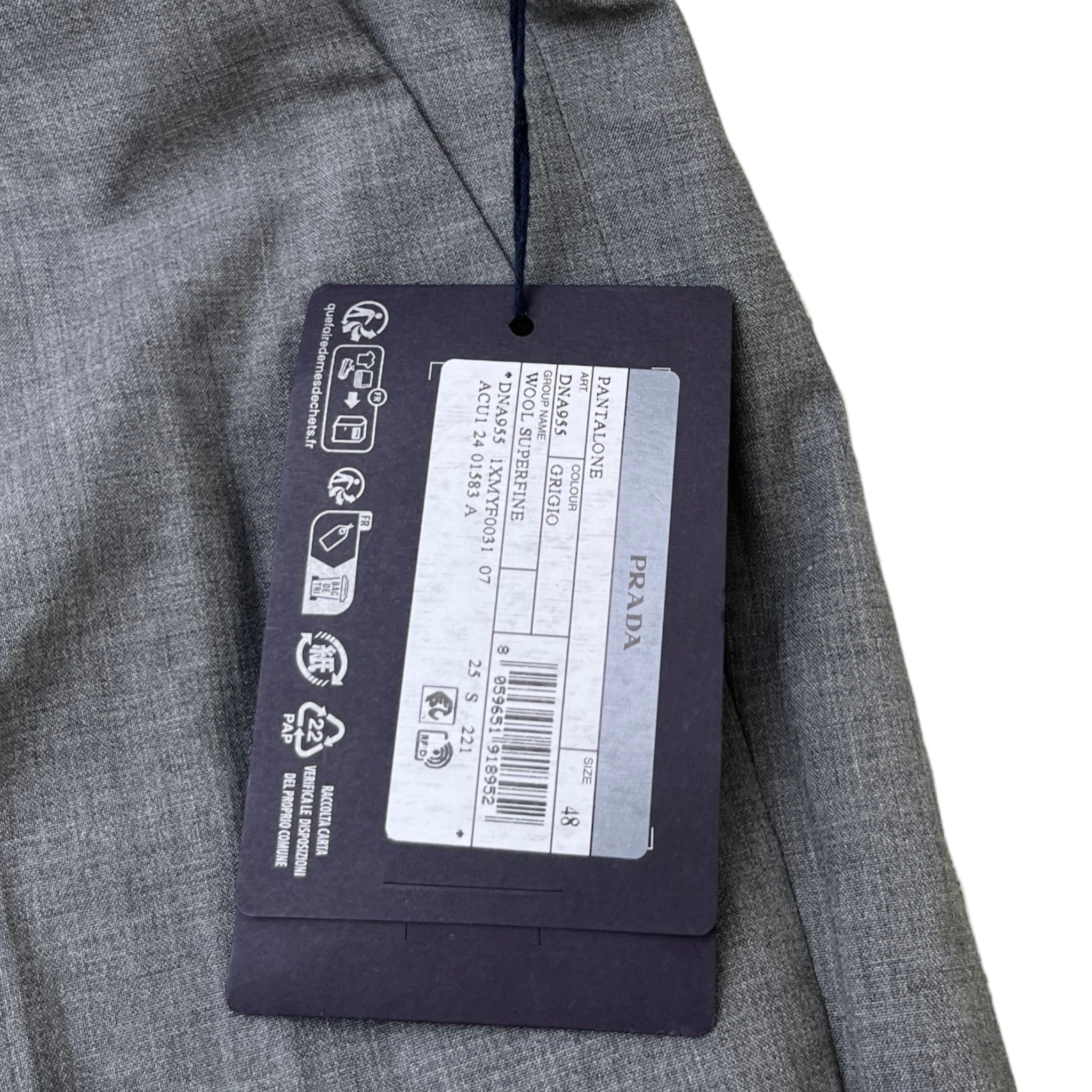 Men's Pantalone Trousers Grey Size IT 48 / UK 32