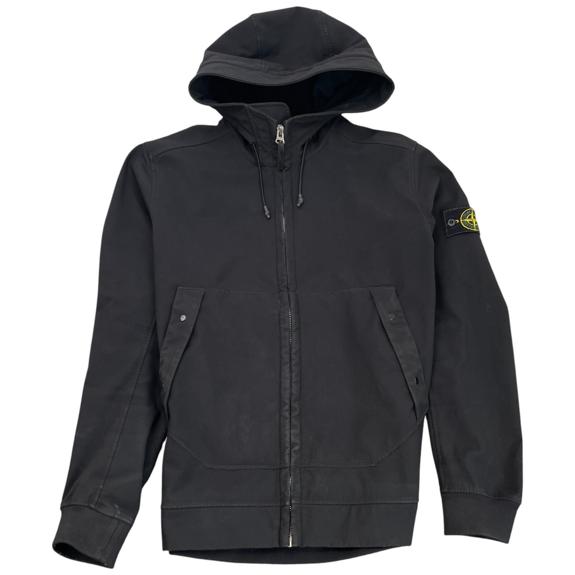 Men's Applique Logo Soft Shell R Jacket Black Size XL