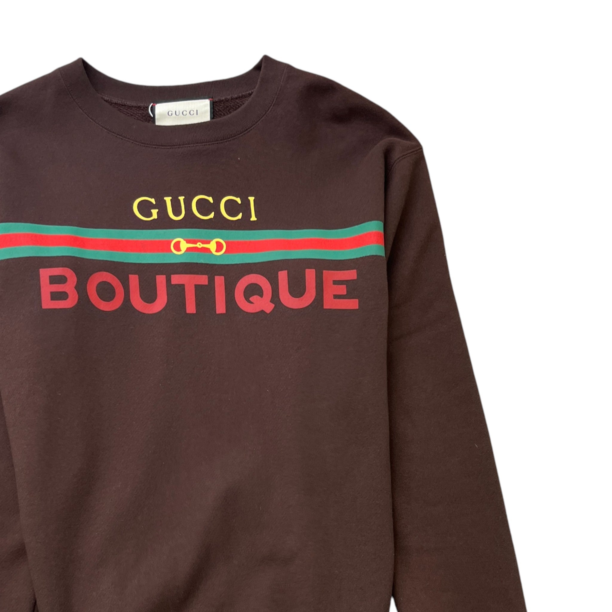 Men's Logo Print Jumper Brown Size M