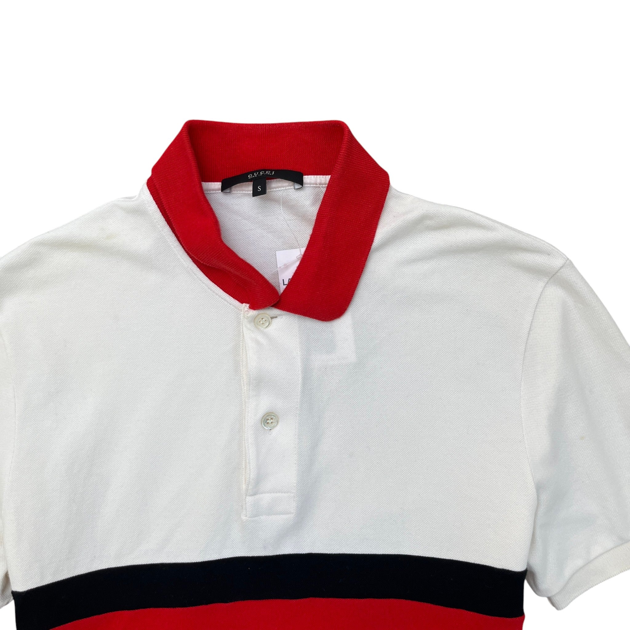 Men's Colour Block Polo Shirt Red Size S