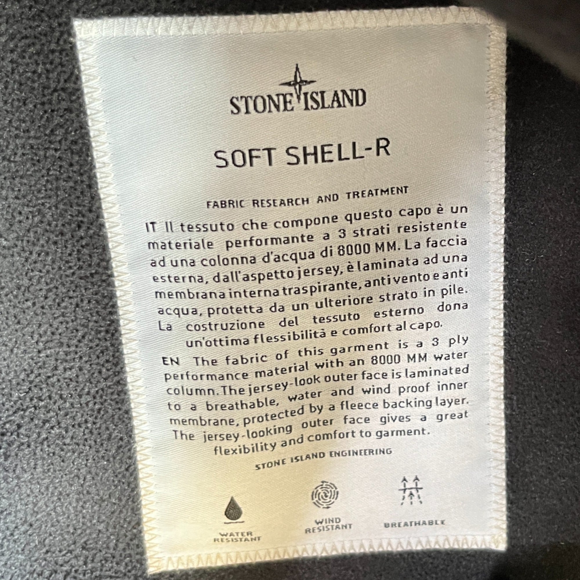 Men's Applique Logo Soft Shell R Jacket Black Size XL