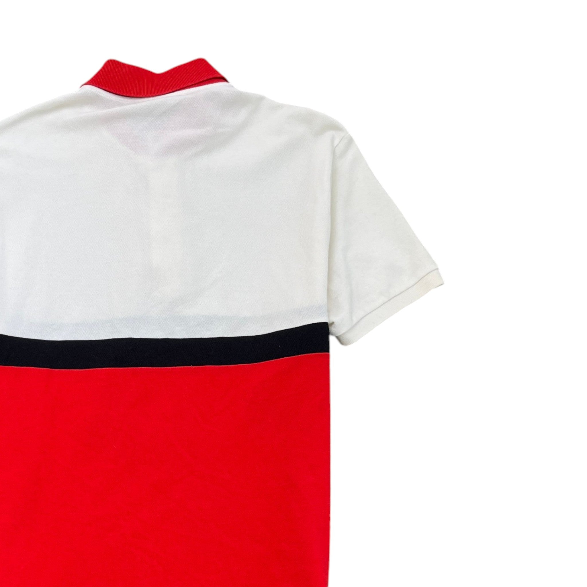 Men's Colour Block Polo Shirt Red Size S