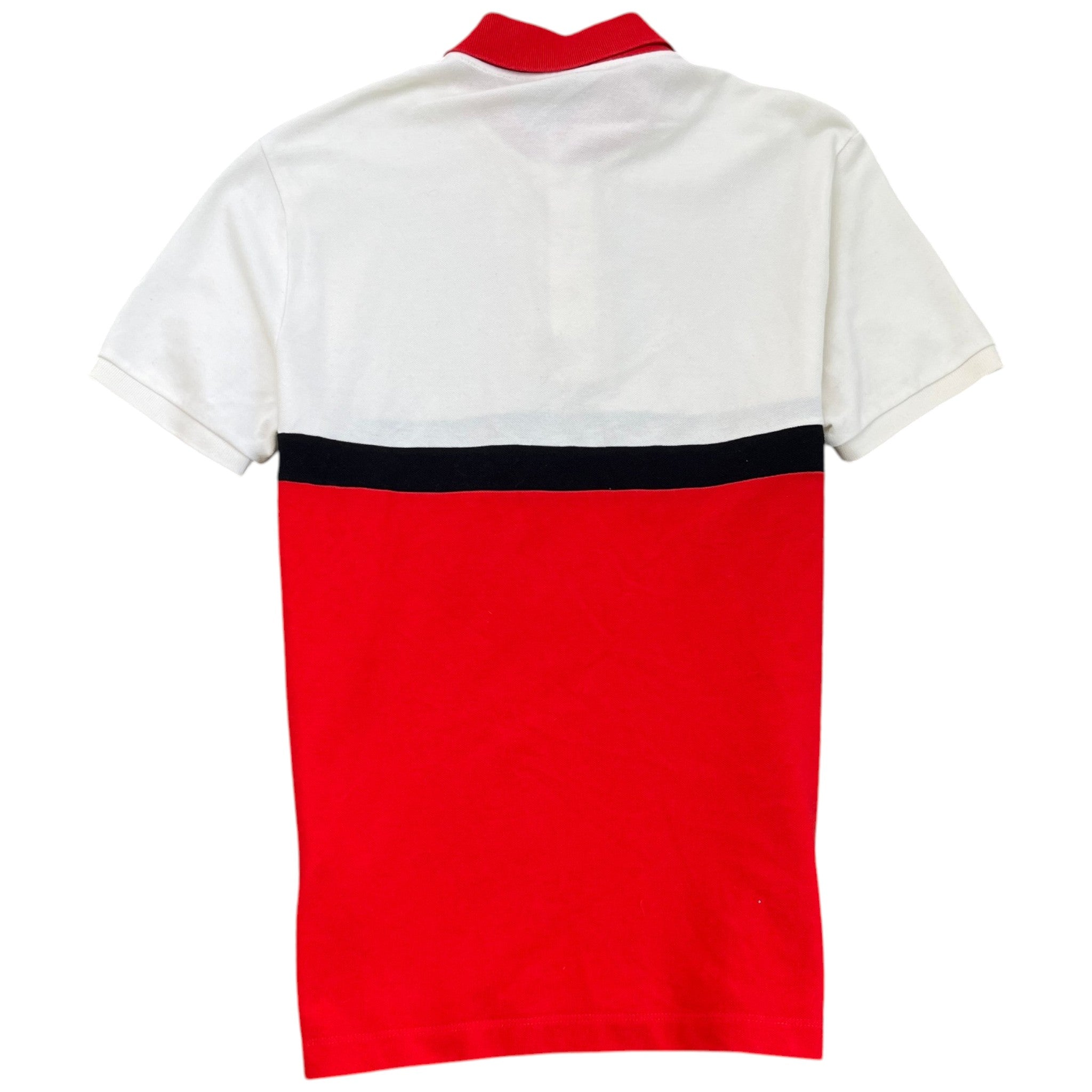 Men's Colour Block Polo Shirt Red Size S