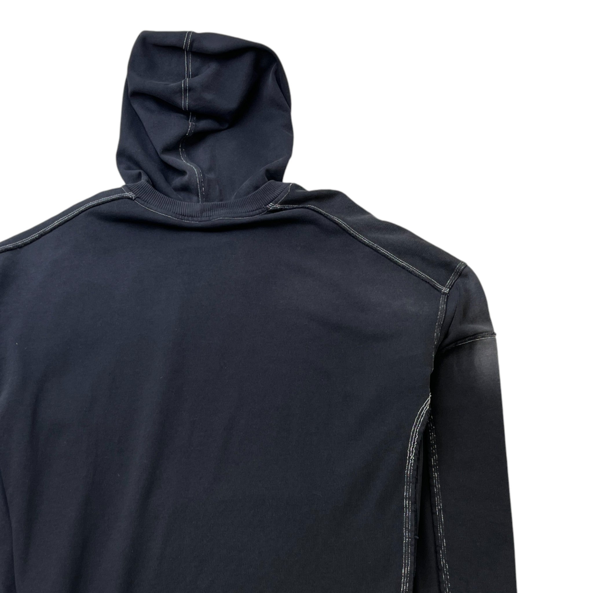 Men's Triple Stitched Logo Print Hoodie Black Size XL