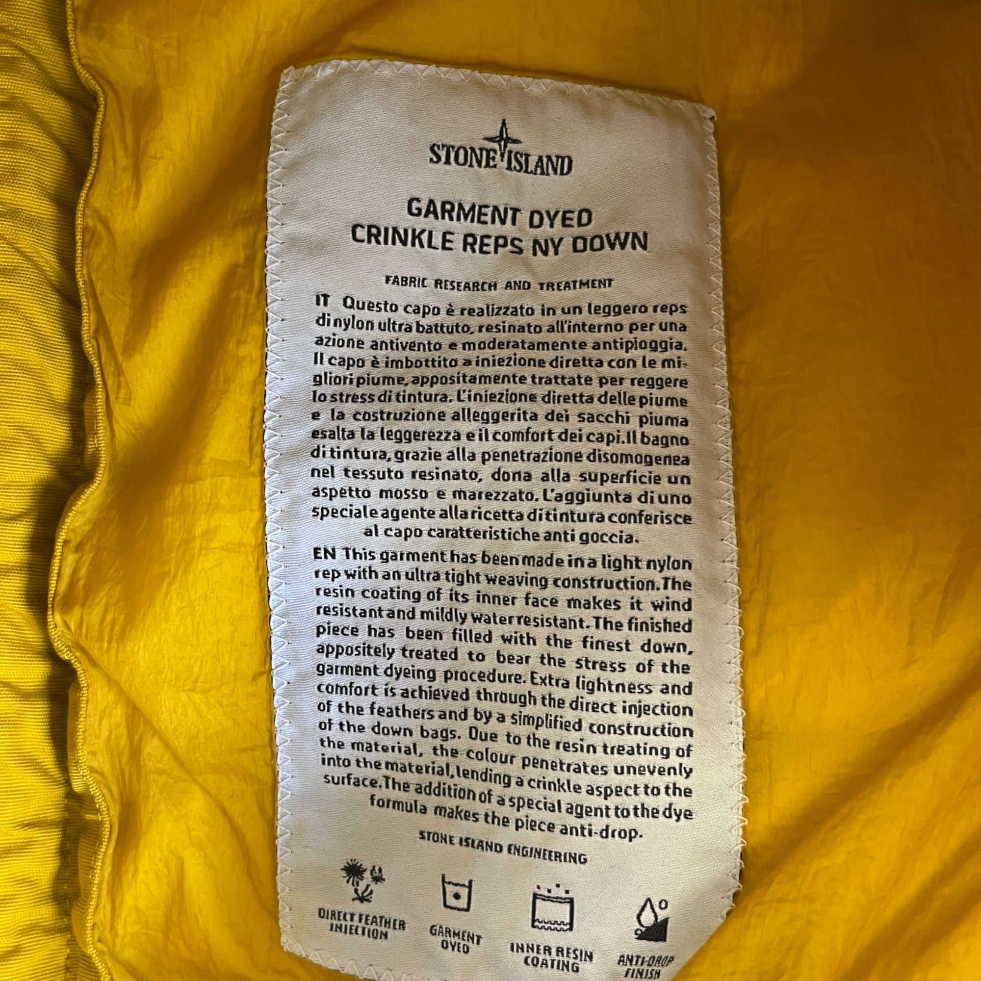 Men's Crinkle Reps Ny Gilet Yellow Size M