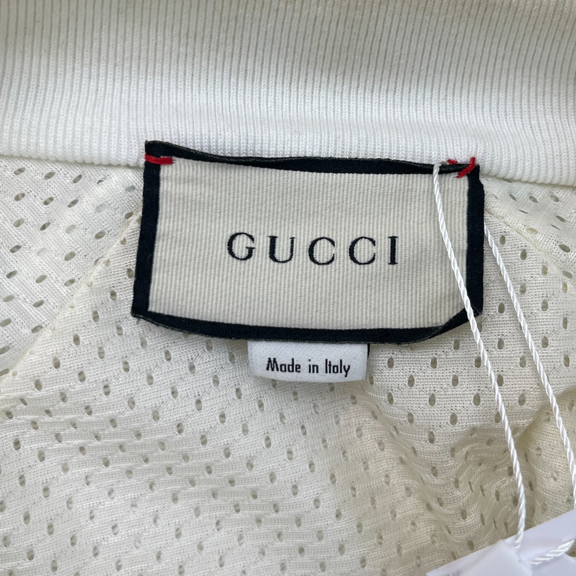 Men's Web Stripe Embroidered Logo Jacket White Size S