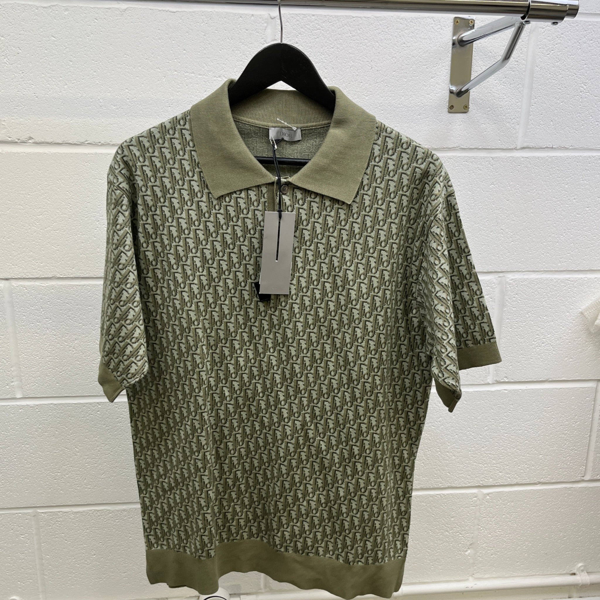 Men's Oblique Polo Shirt Khaki Size M