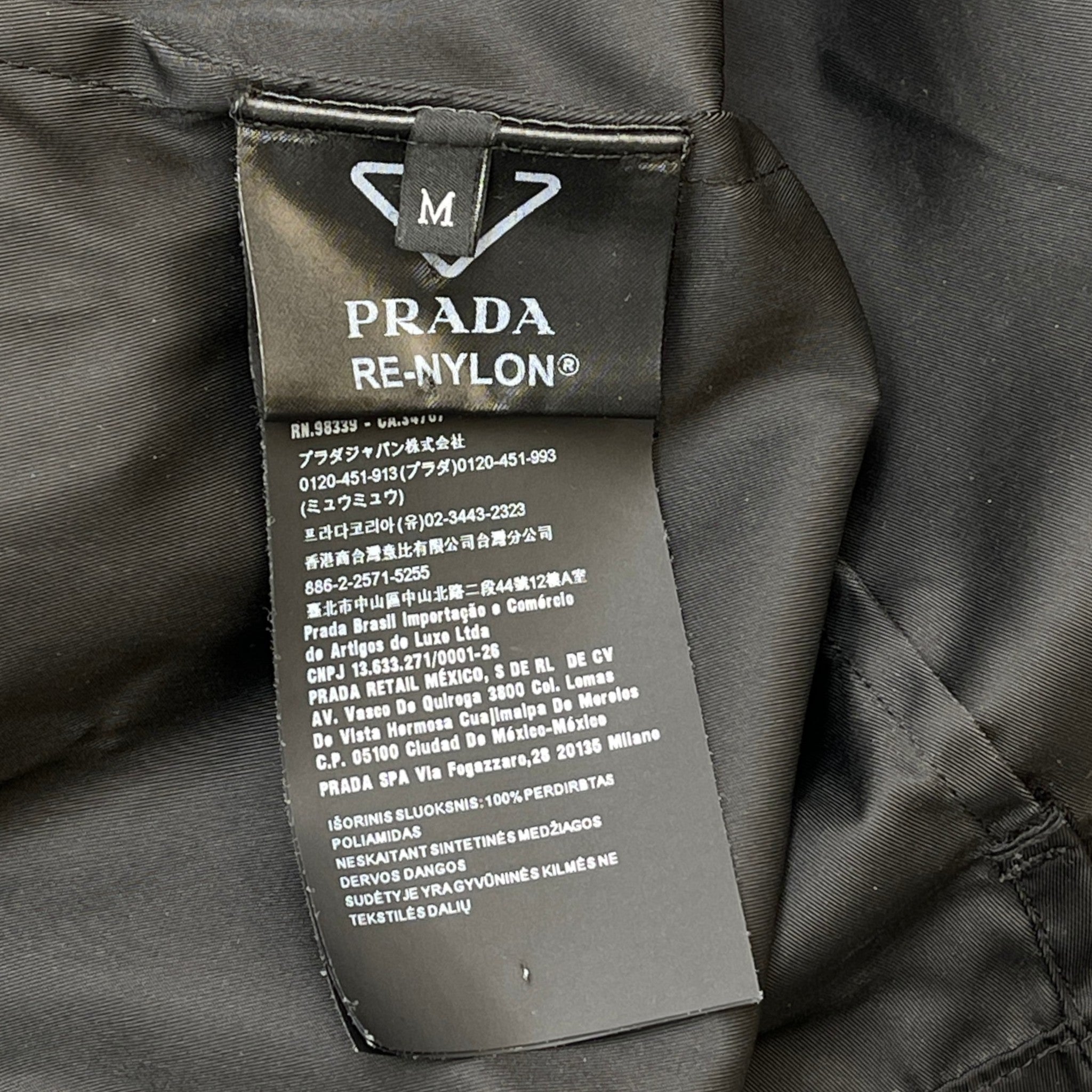 Men's Re-Nylon Plaque Logo OverShirt Black Size M
