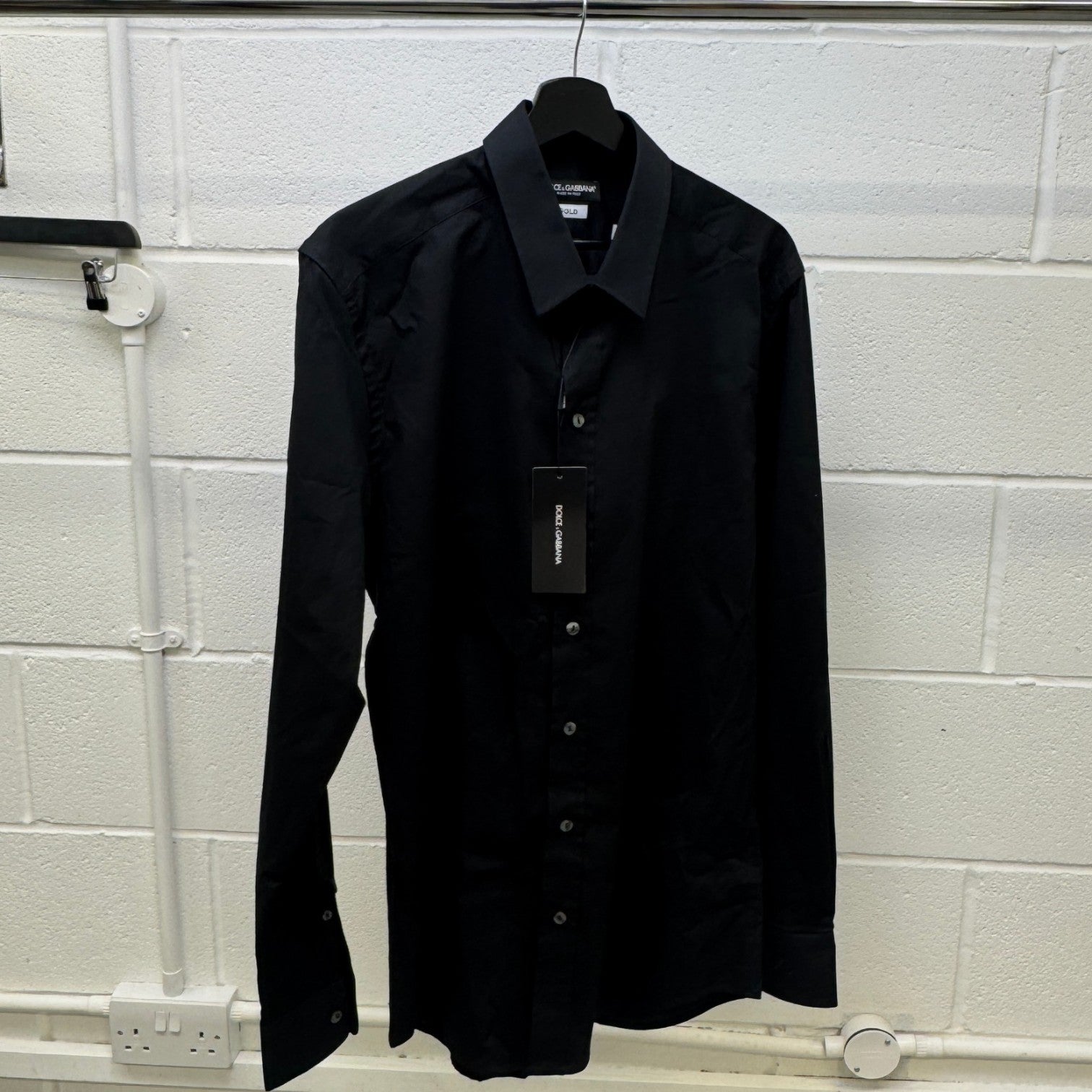 Men's Embroidered Sleeve Logo Long Sleeve Shirt Black Size XL
