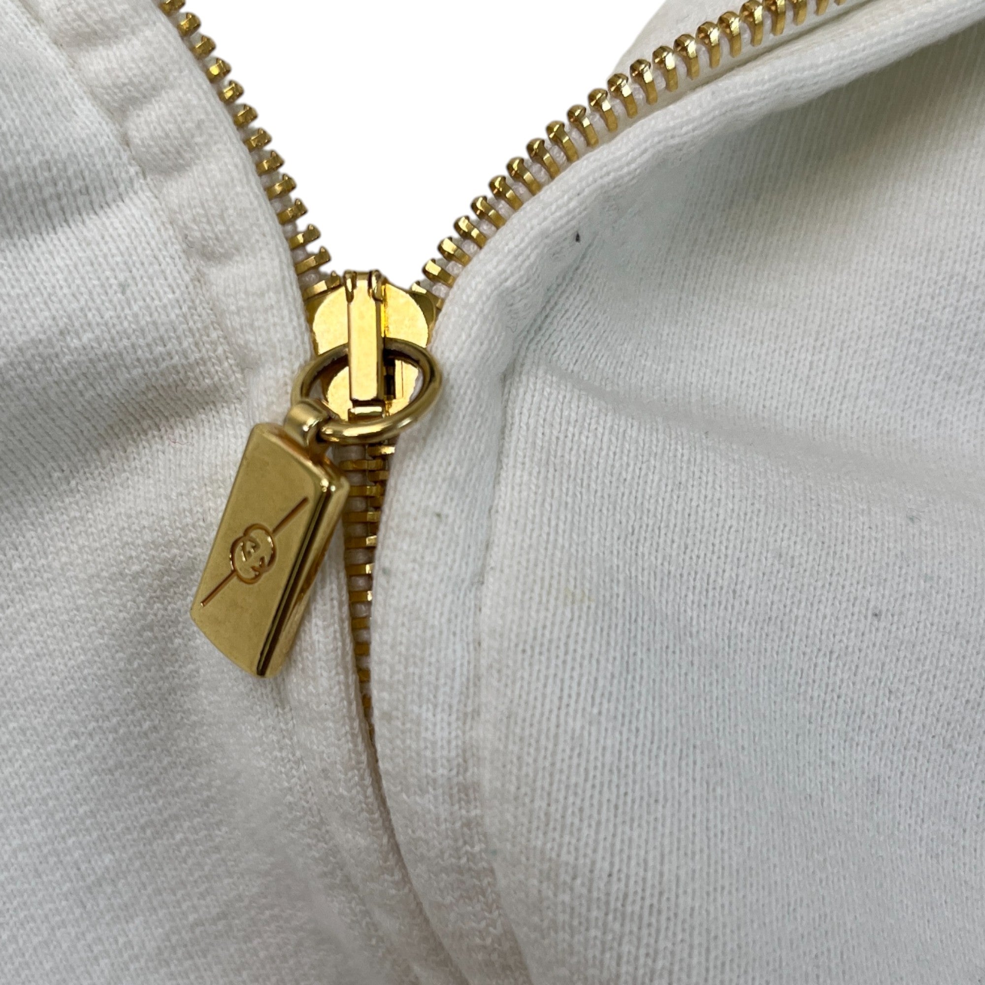 Men's Web Stripe Embroidered Logo Jacket White Size S