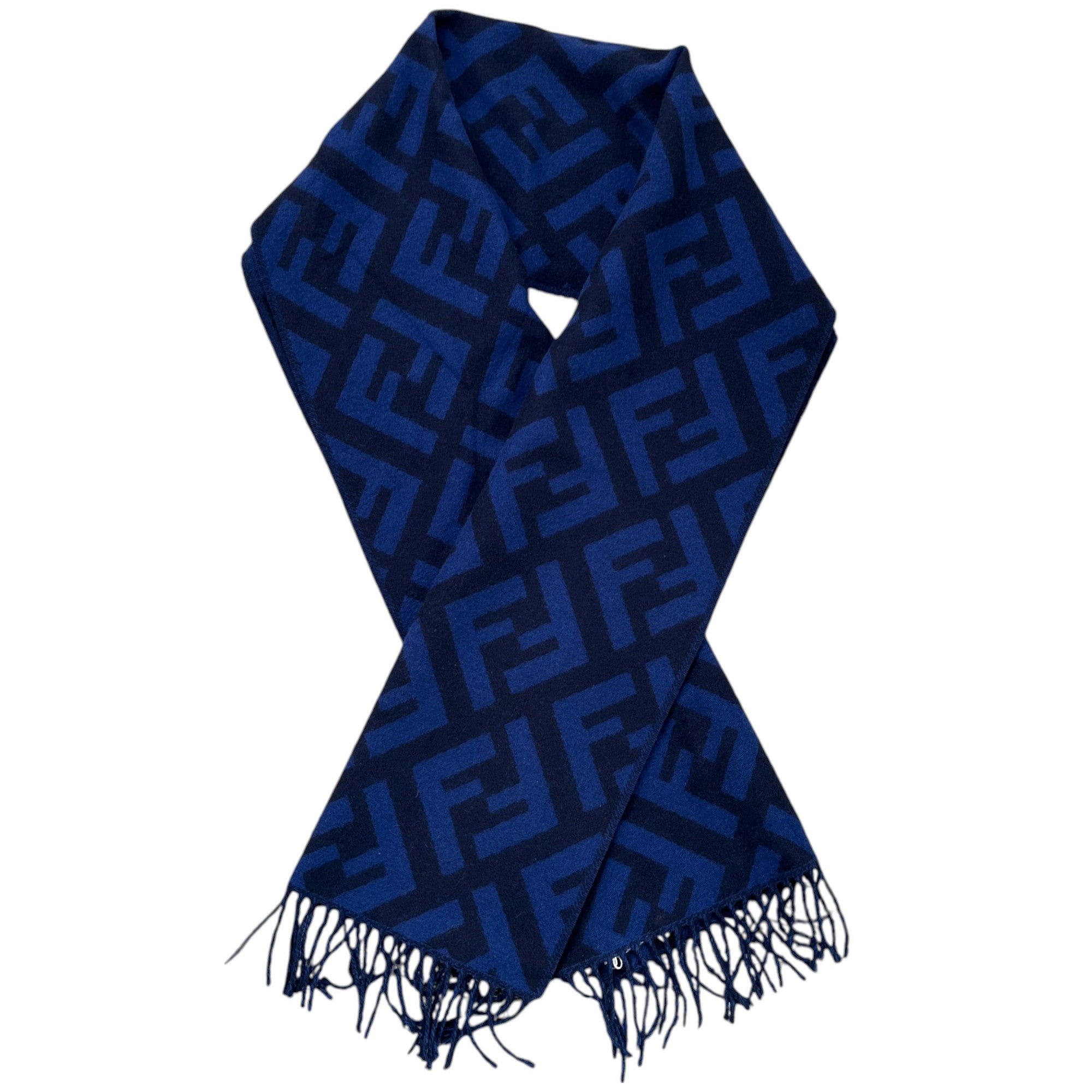 Men's Ff Monogram Scarf Navy