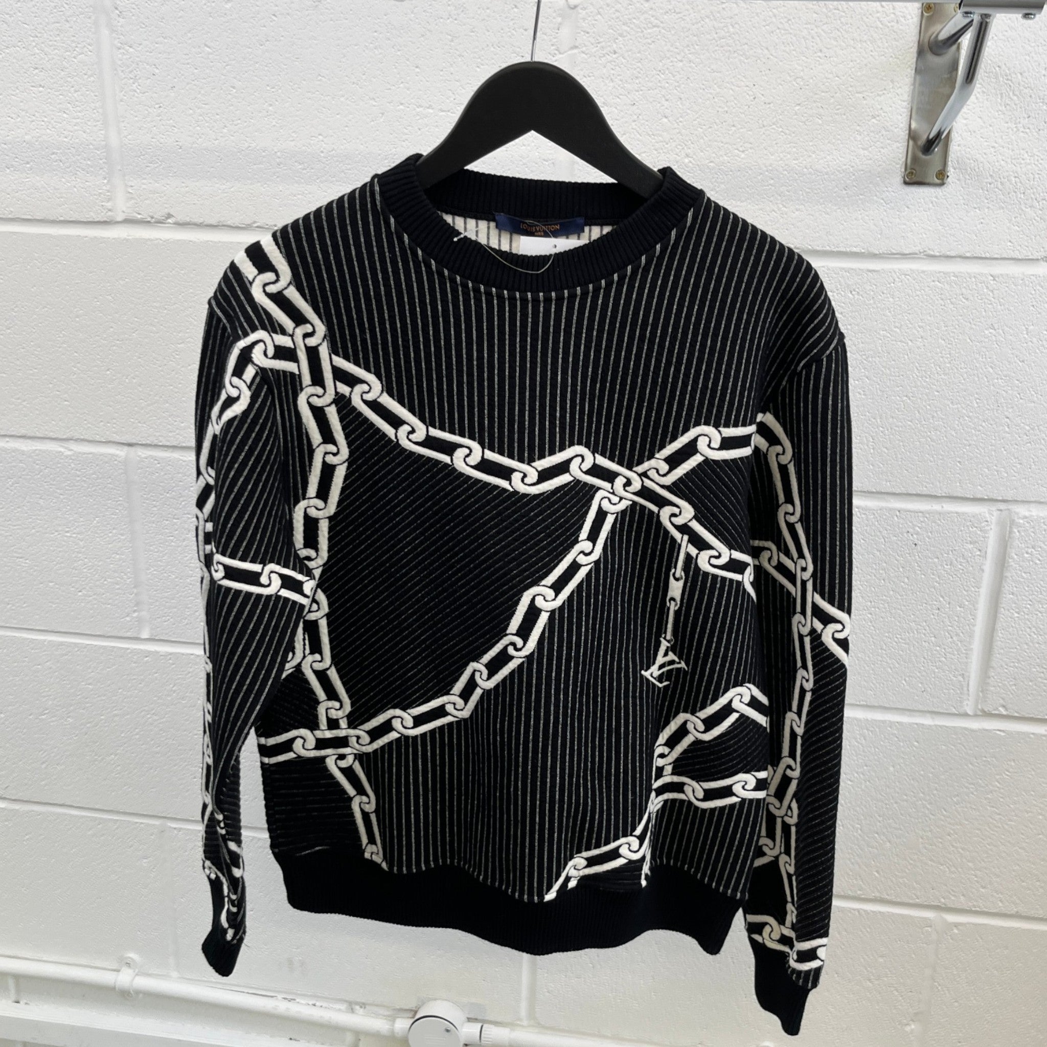 Men's Chain Link Sweatshirt Black Size S