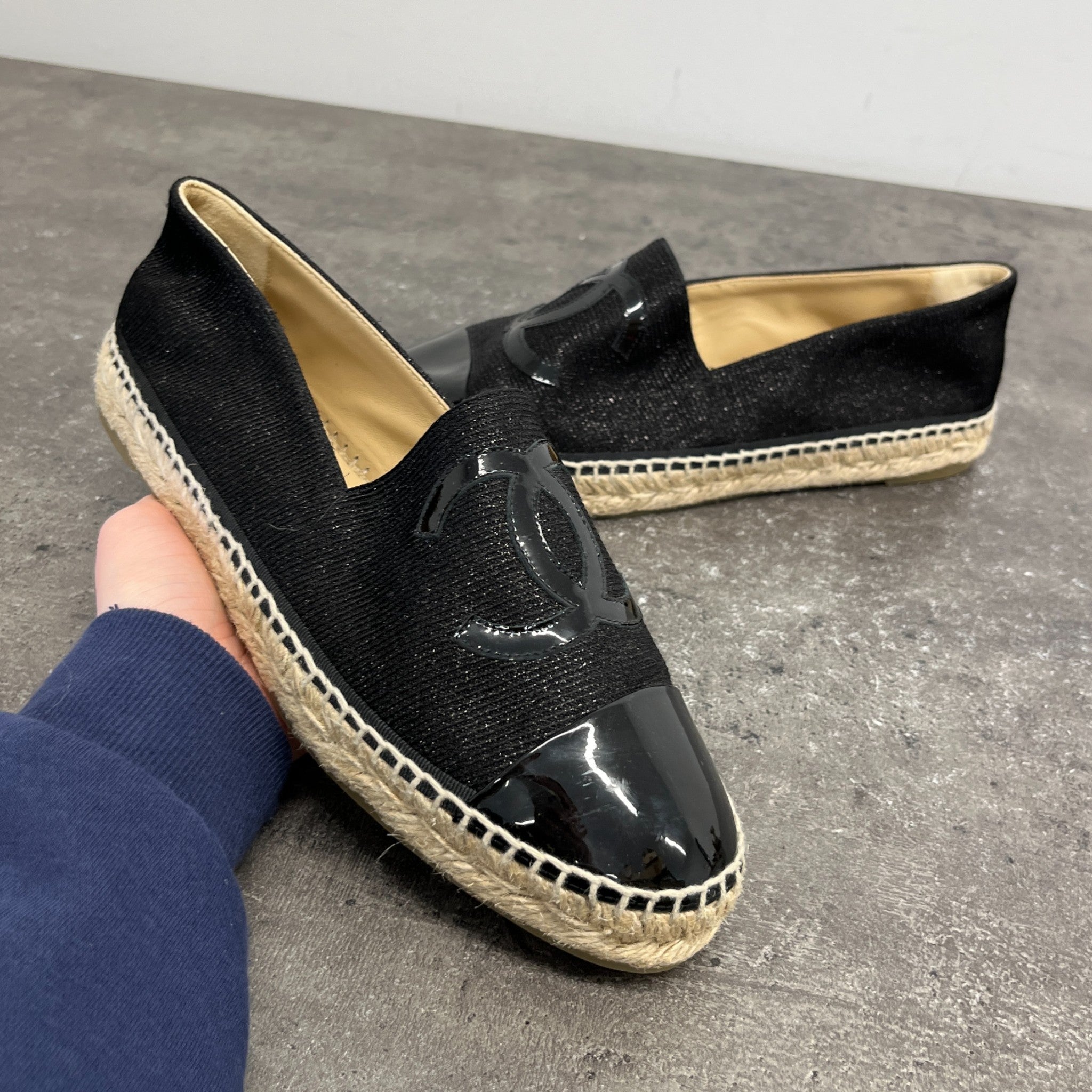 Women's Cc Logo Espadrilles Black Size EU 41 / UK 8