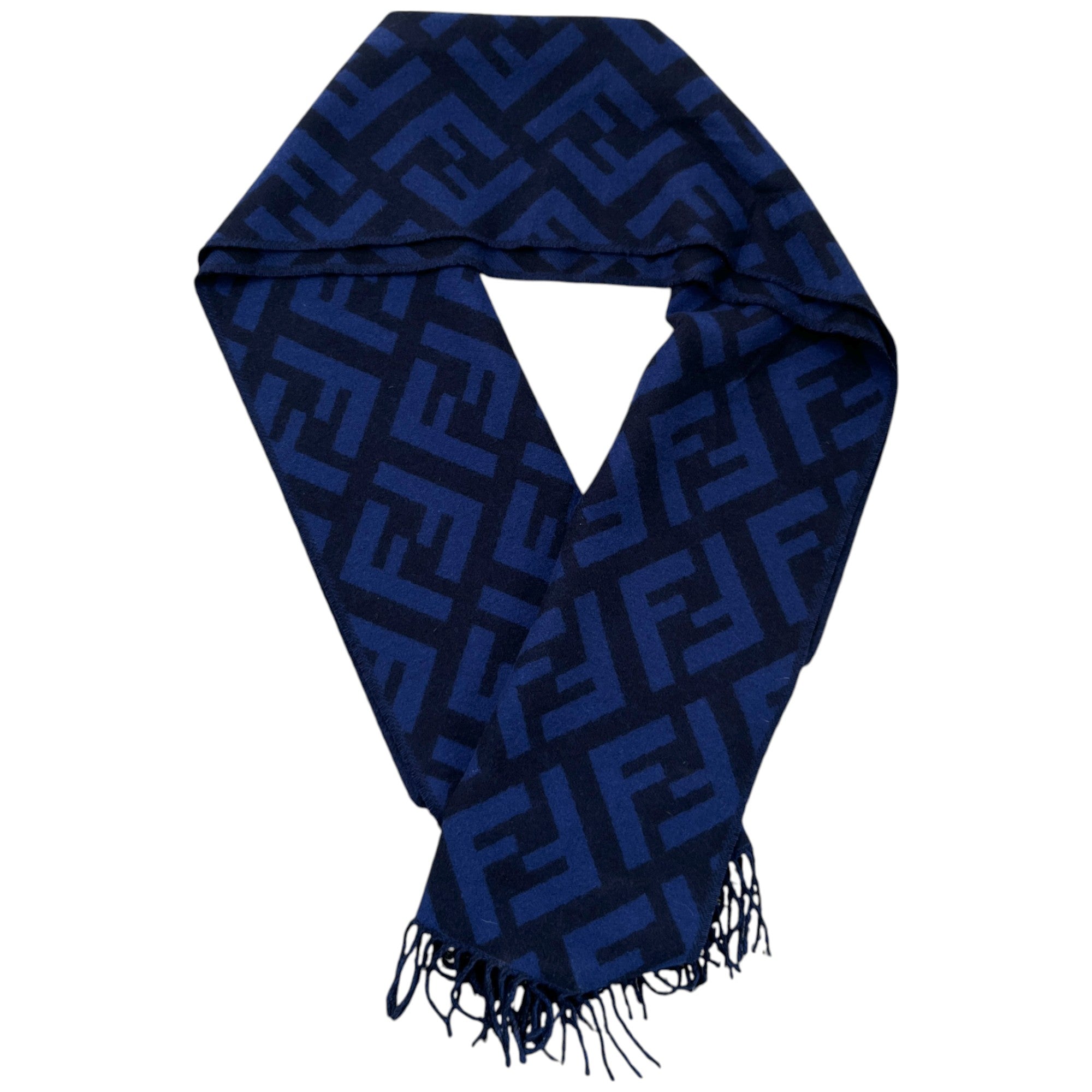 Men's Ff Monogram Scarf Navy
