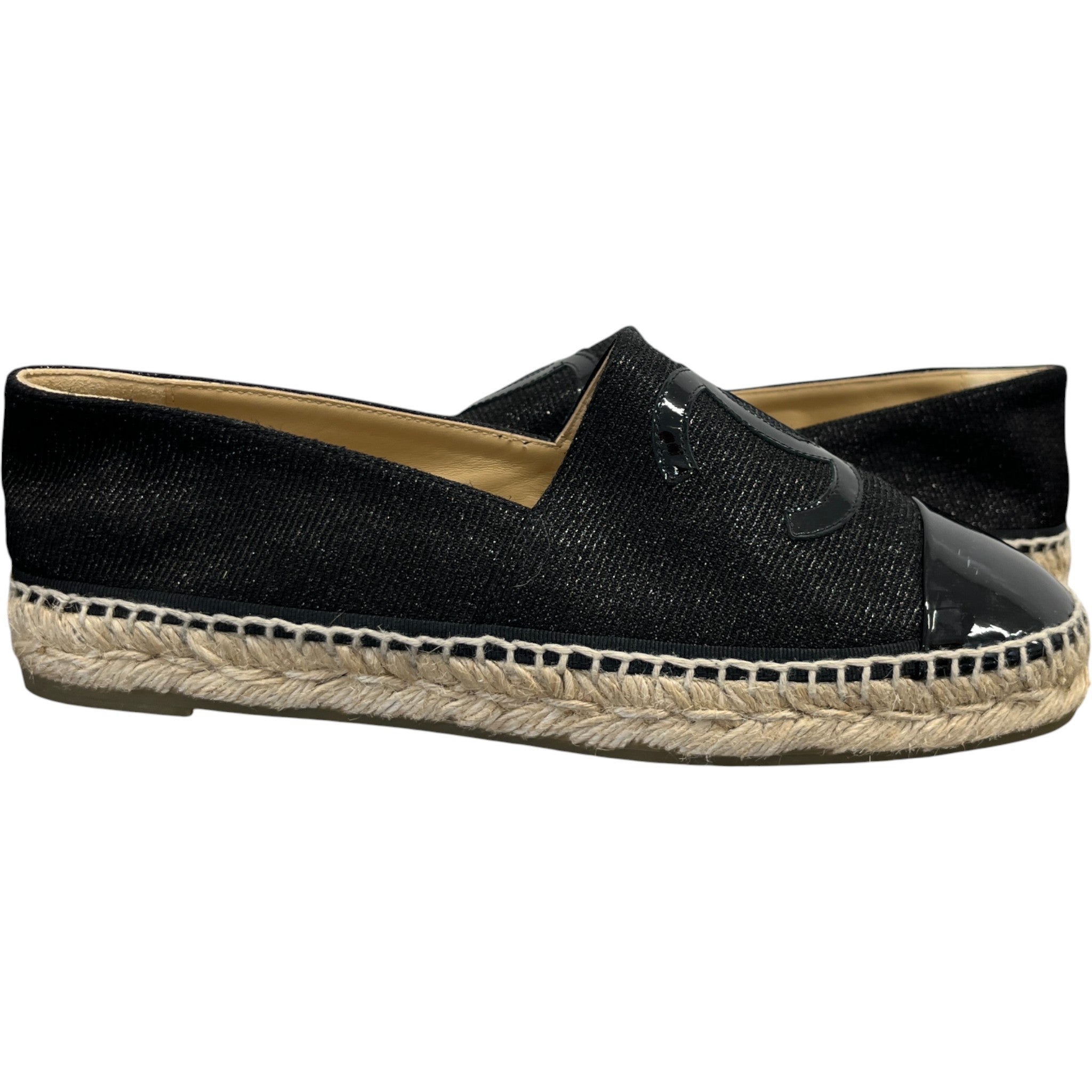Women's Cc Logo Espadrilles Black Size EU 41 / UK 8