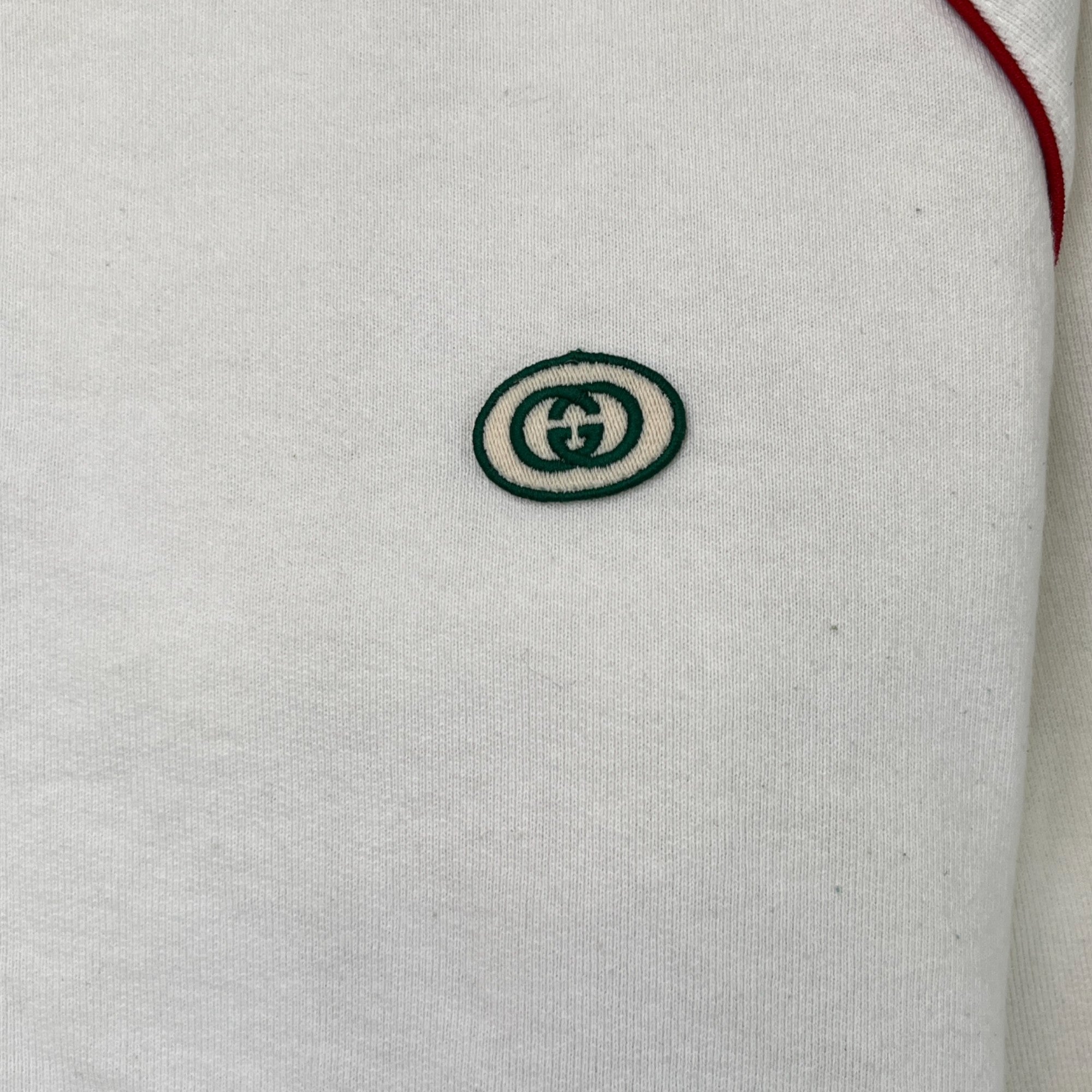 Men's Web Stripe Embroidered Logo Jacket White Size S