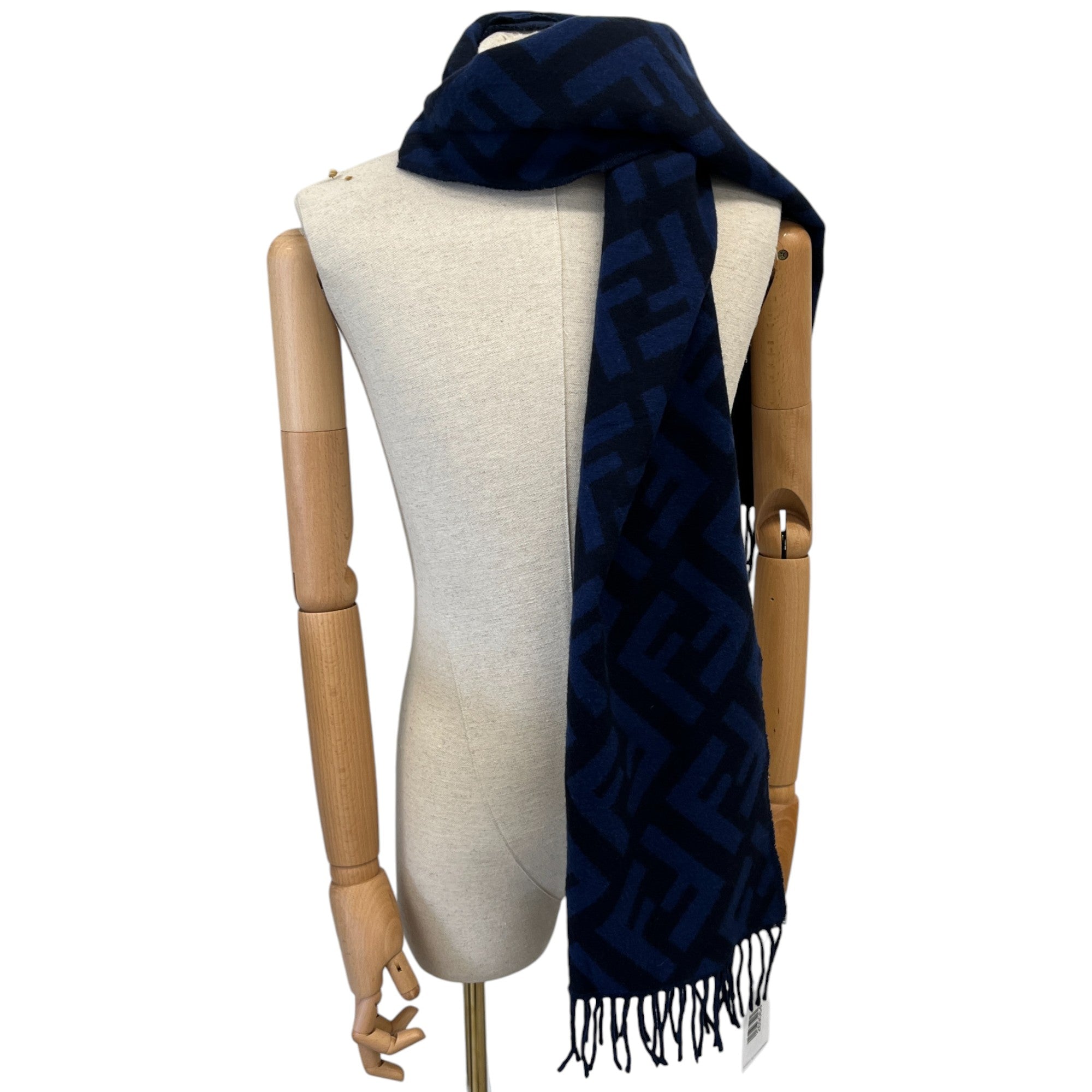 Men's Ff Monogram Scarf Navy