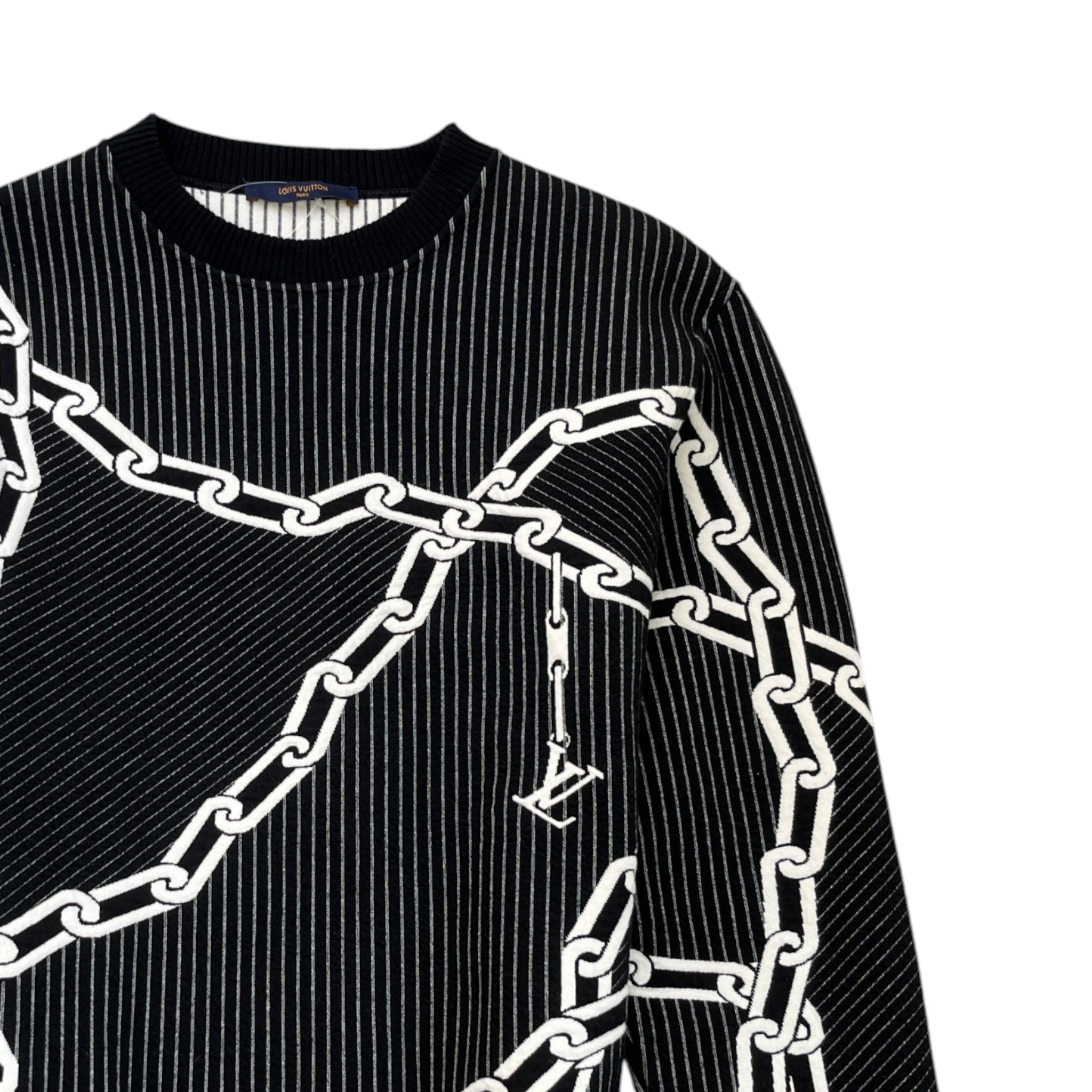 Men's Chain Link Sweatshirt Black Size S