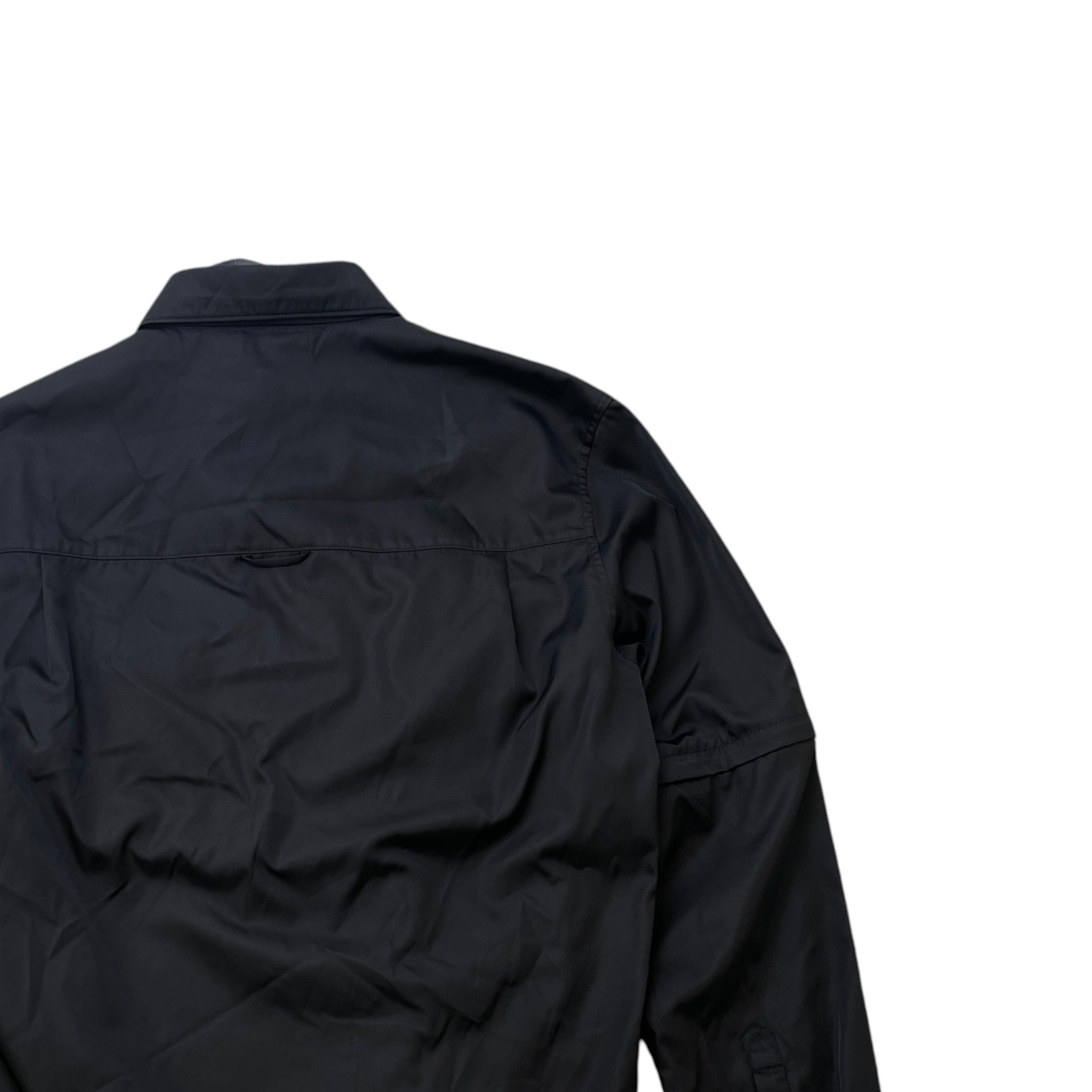 Men's Re-Nylon Plaque Logo OverShirt Black Size M
