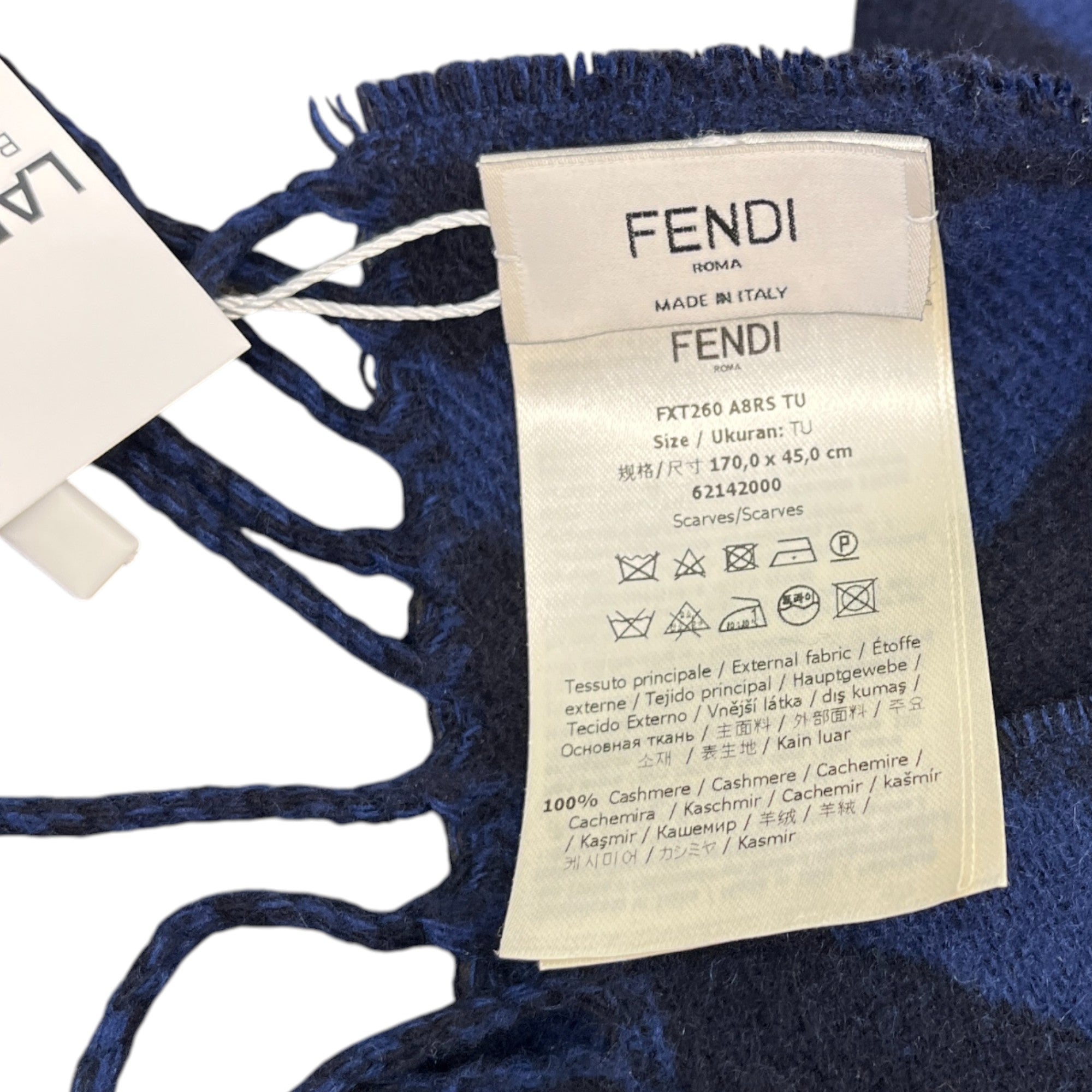 Men's Ff Monogram Scarf Navy