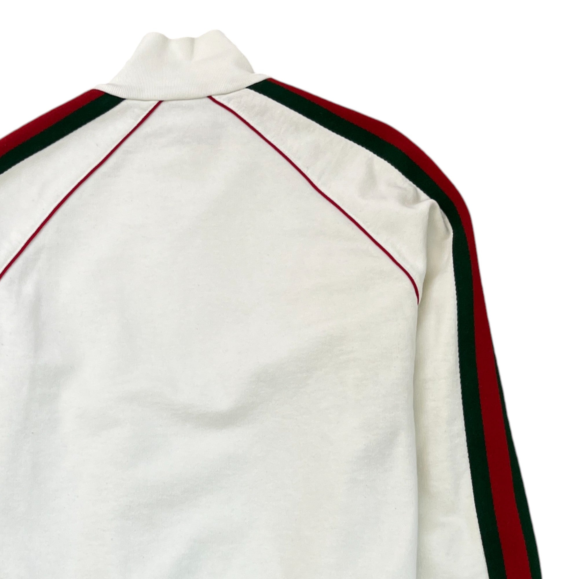 Men's Web Stripe Embroidered Logo Jacket White Size S