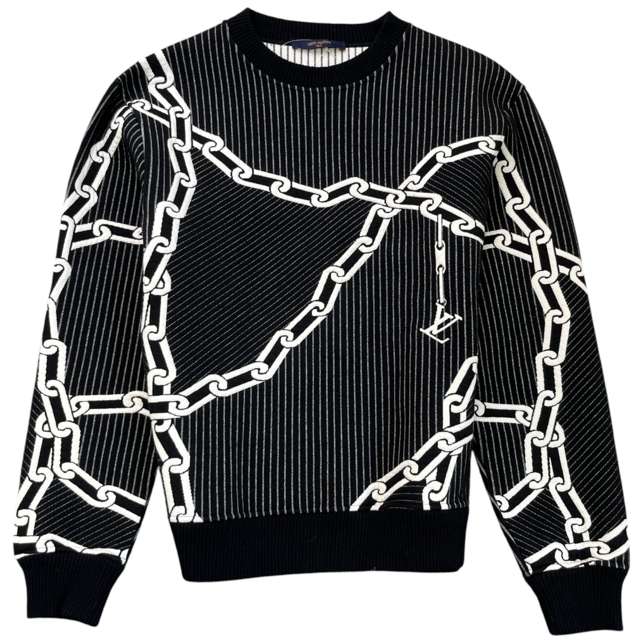 Men's Chain Link Sweatshirt Black Size S