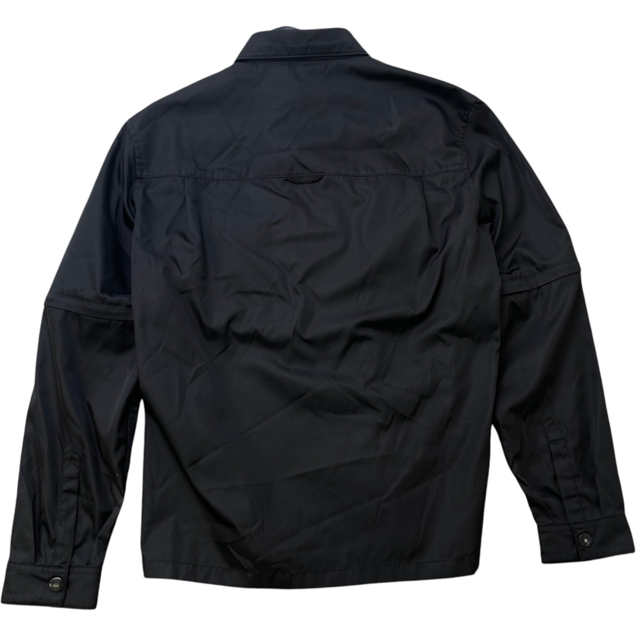 Men's Re-Nylon Plaque Logo OverShirt Black Size M