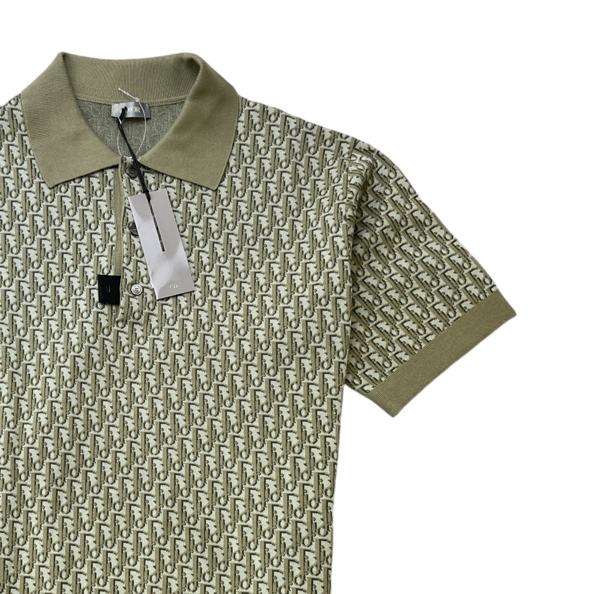 Men's Oblique Polo Shirt Khaki Size M