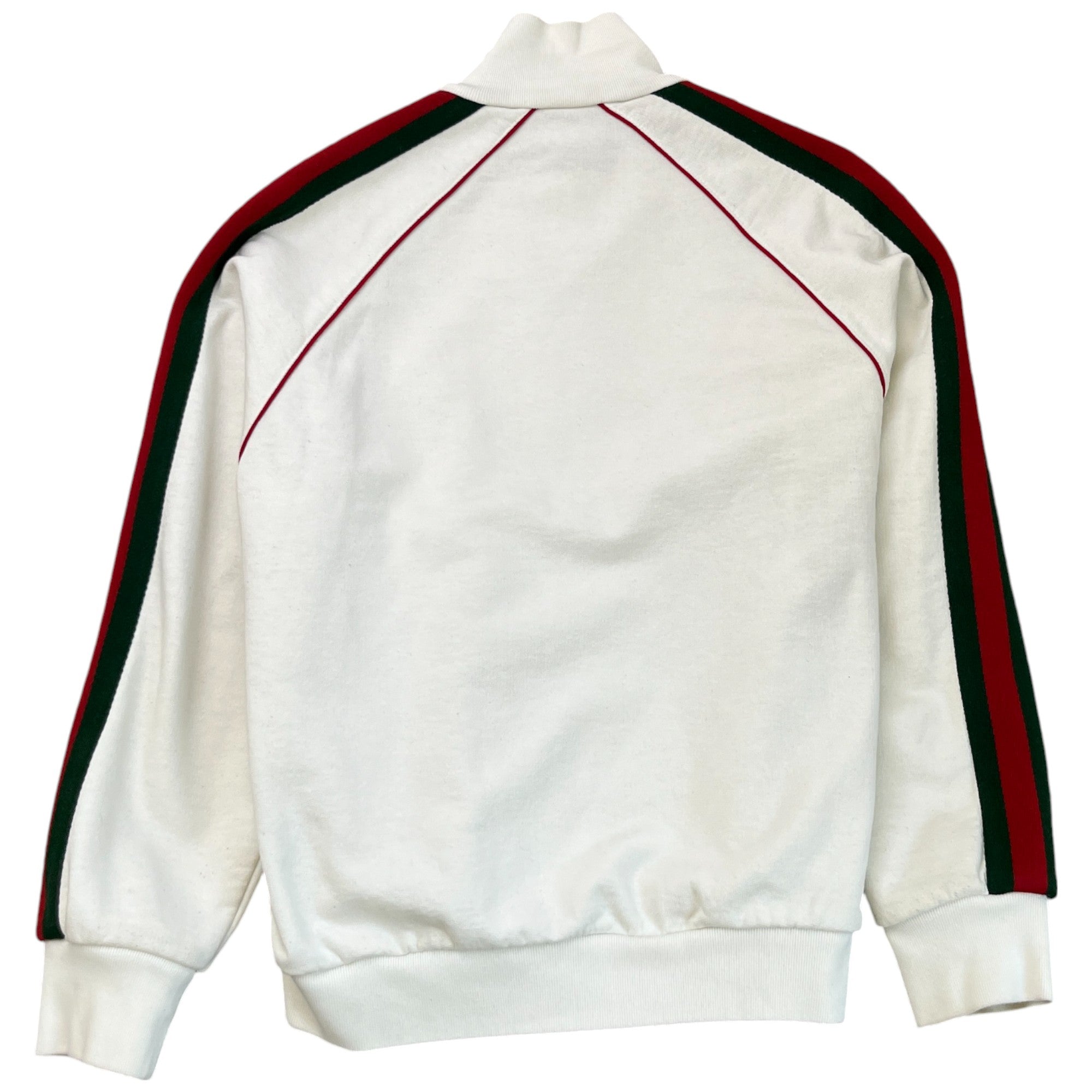 Men's Web Stripe Embroidered Logo Jacket White Size S