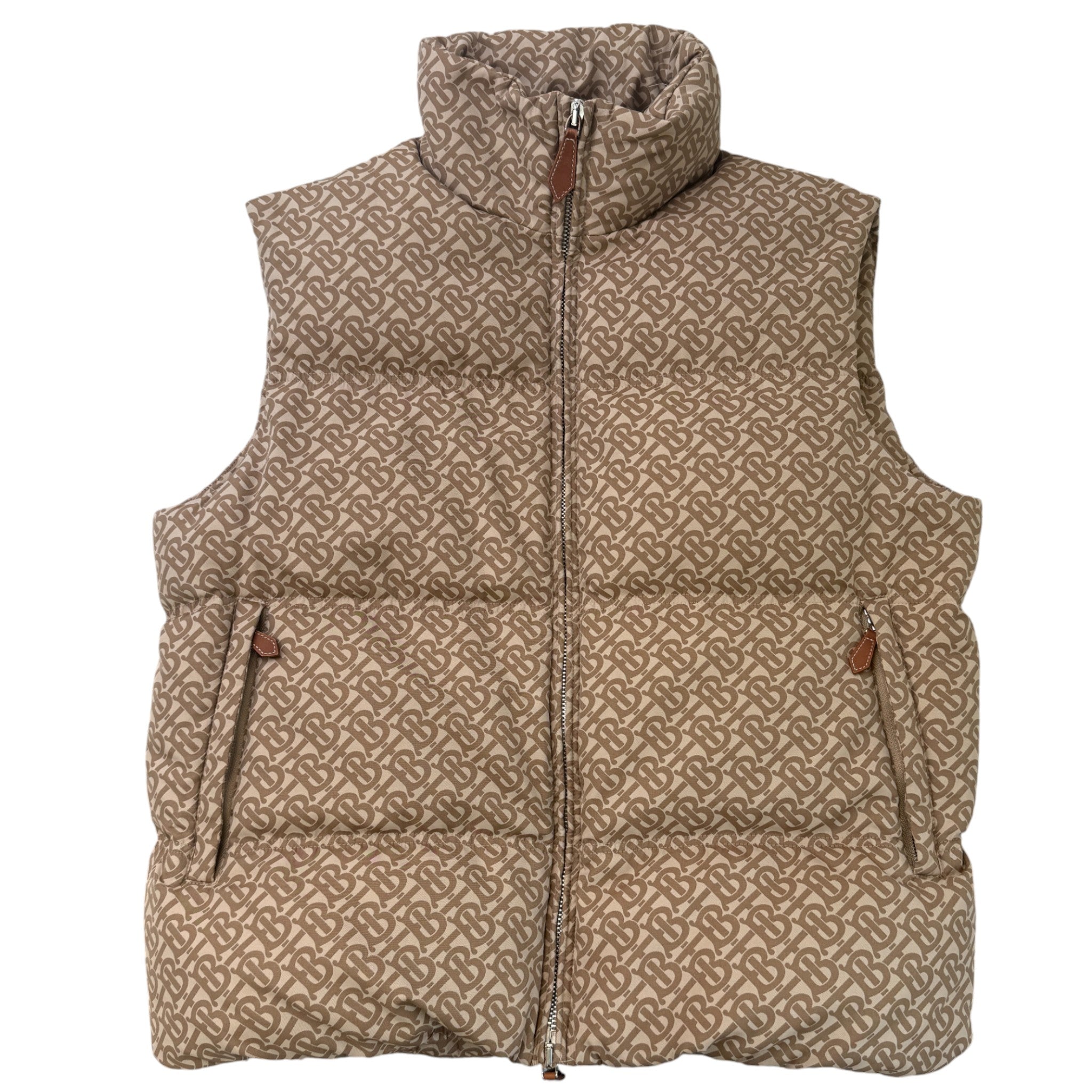 Men's Monogram Print Gilet Beige Size L