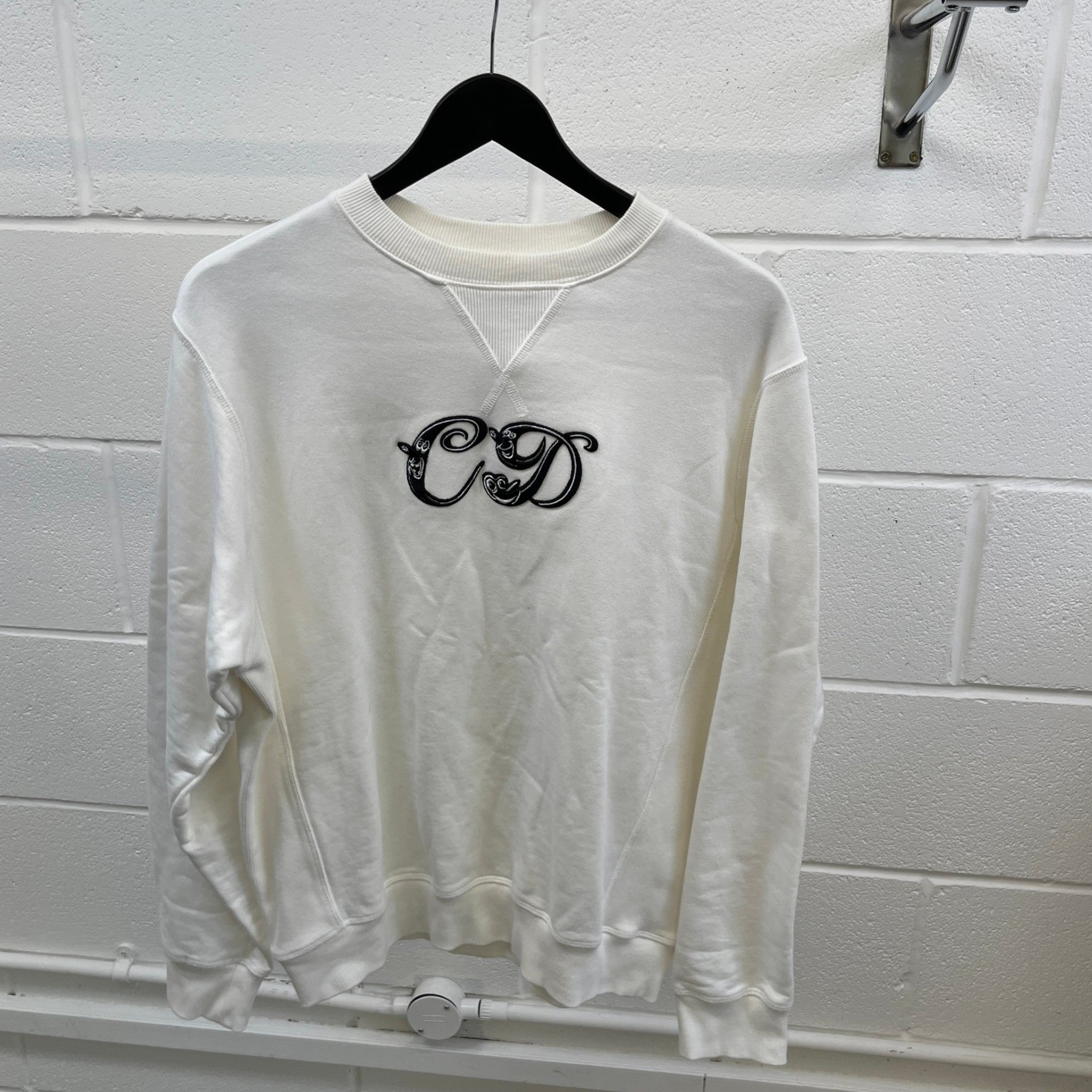 Men's X Kenny Scharf Cd Embroidery Sweatshirt White Size S