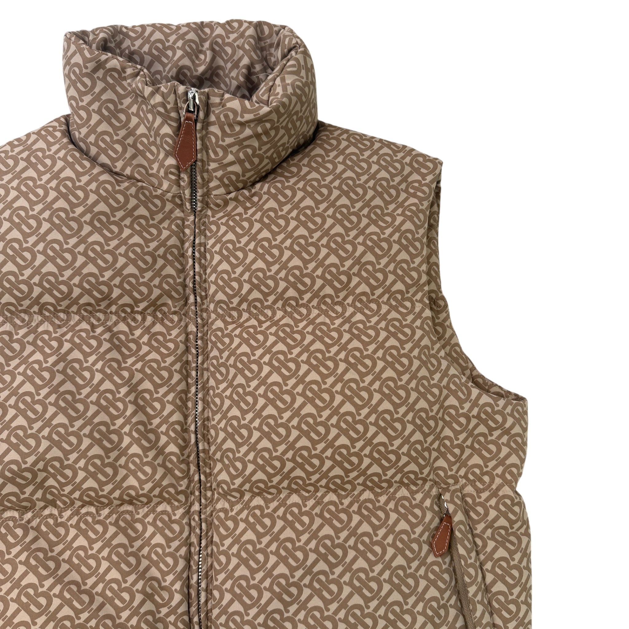 Men's Monogram Print Gilet Beige Size L