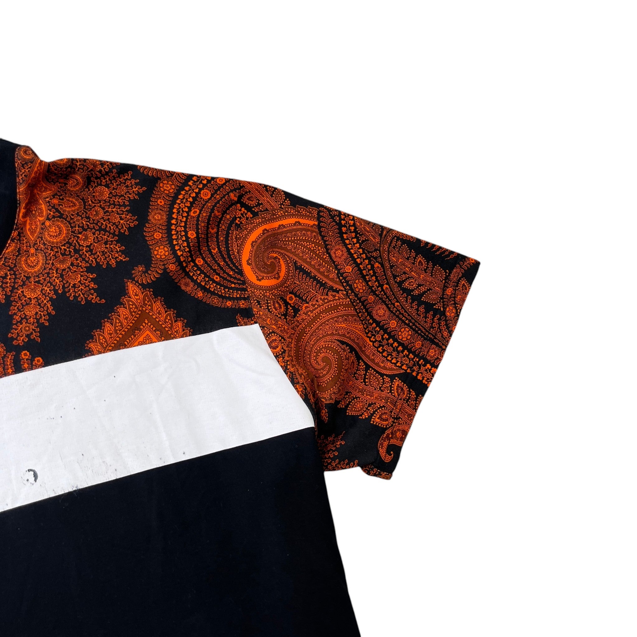 Men's Paisley Print T-Shirt Black Size M