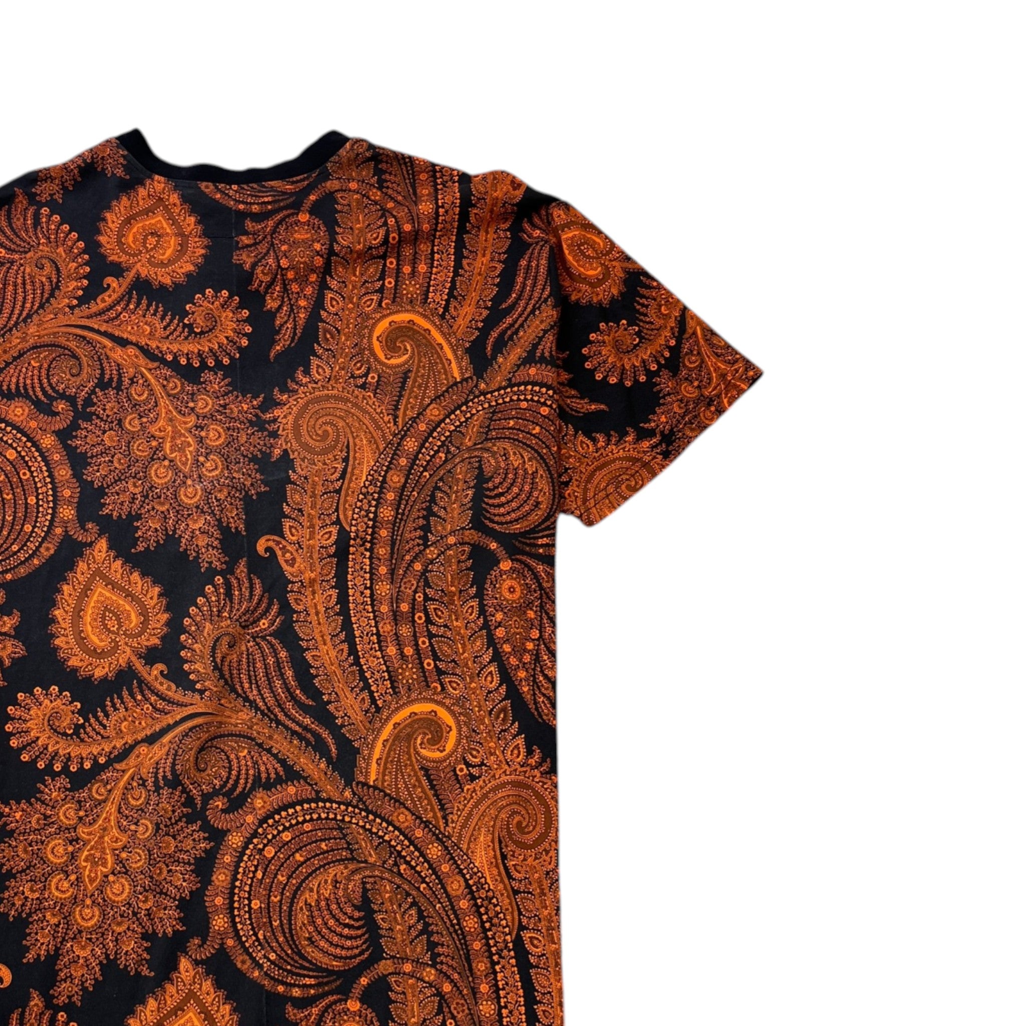 Men's Paisley Print T-Shirt Black Size M