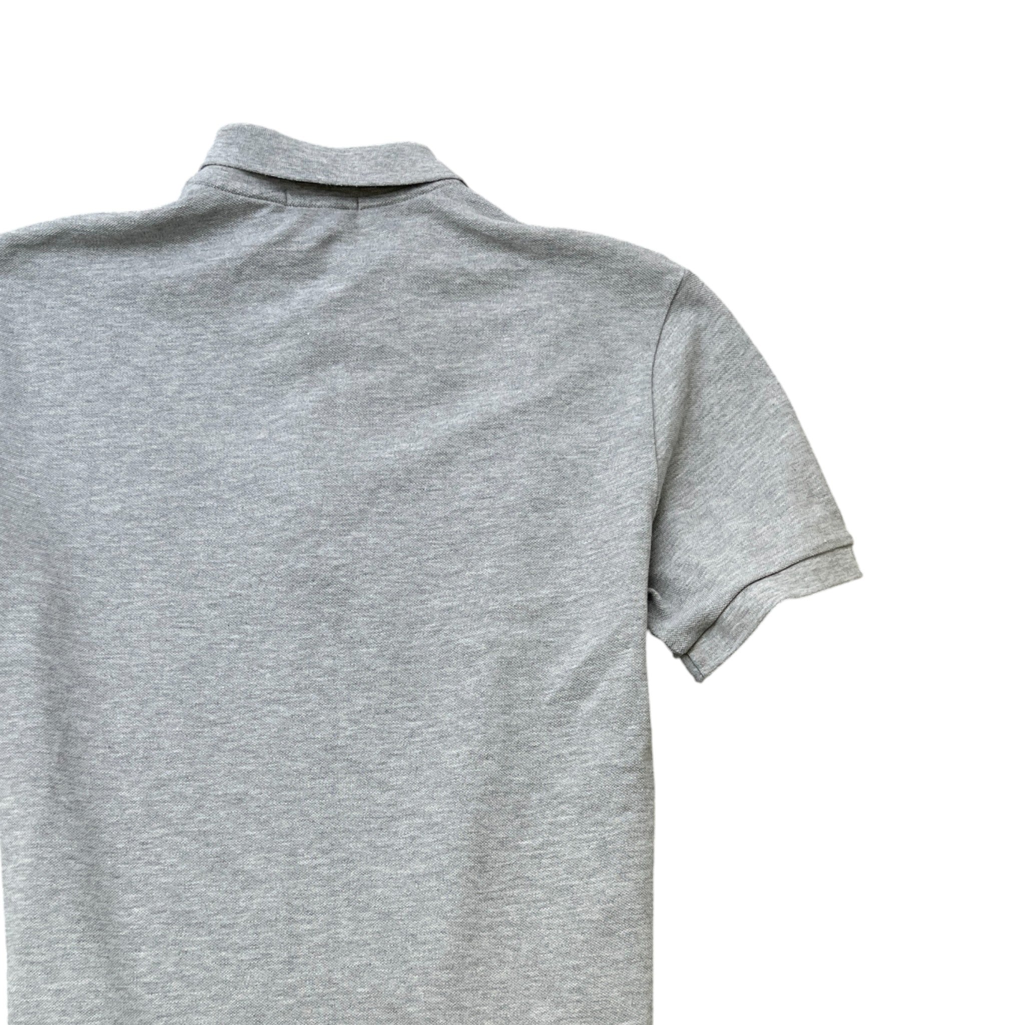 Men's Embroidered Logo Polo Shirt Grey Size M