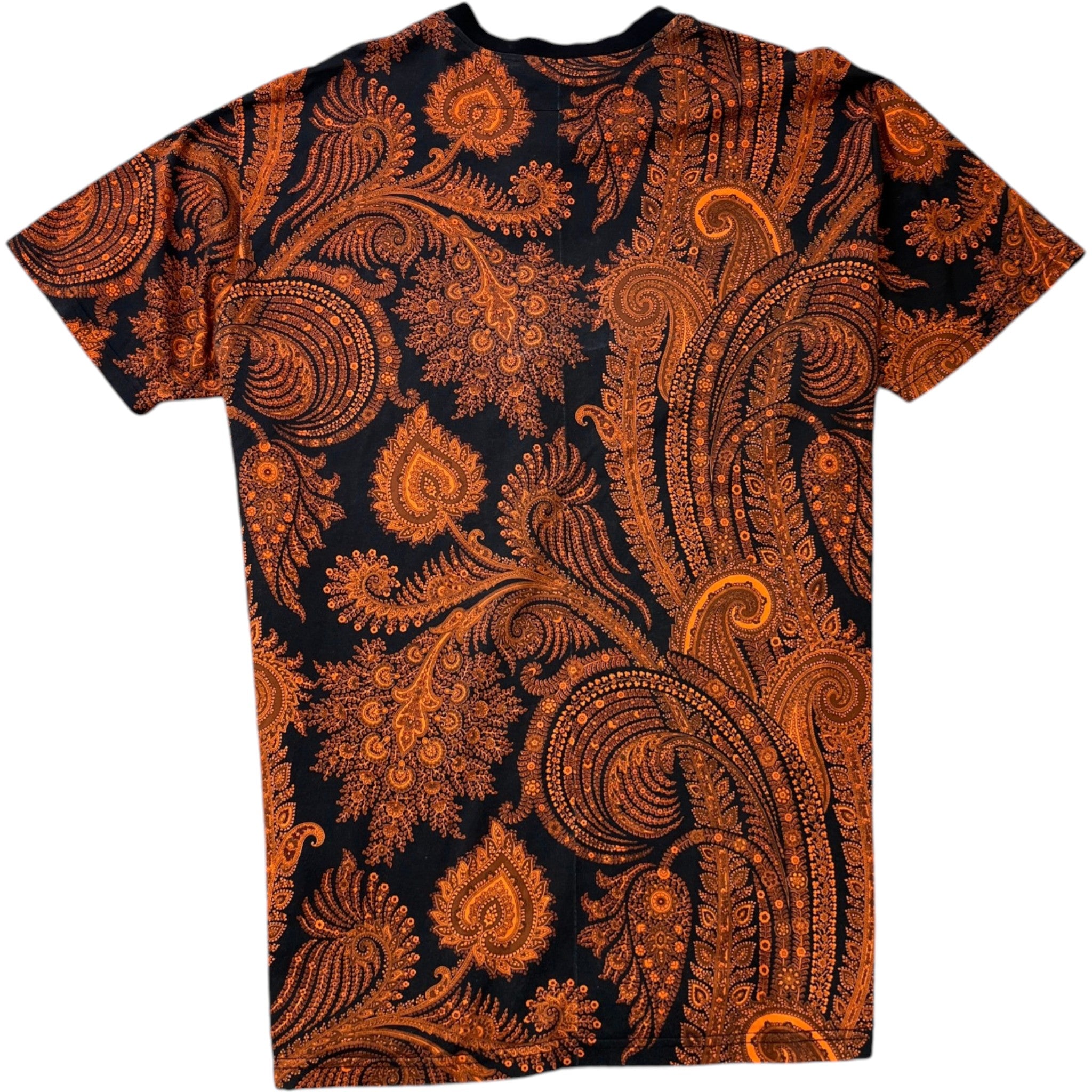 Men's Paisley Print T-Shirt Black Size M