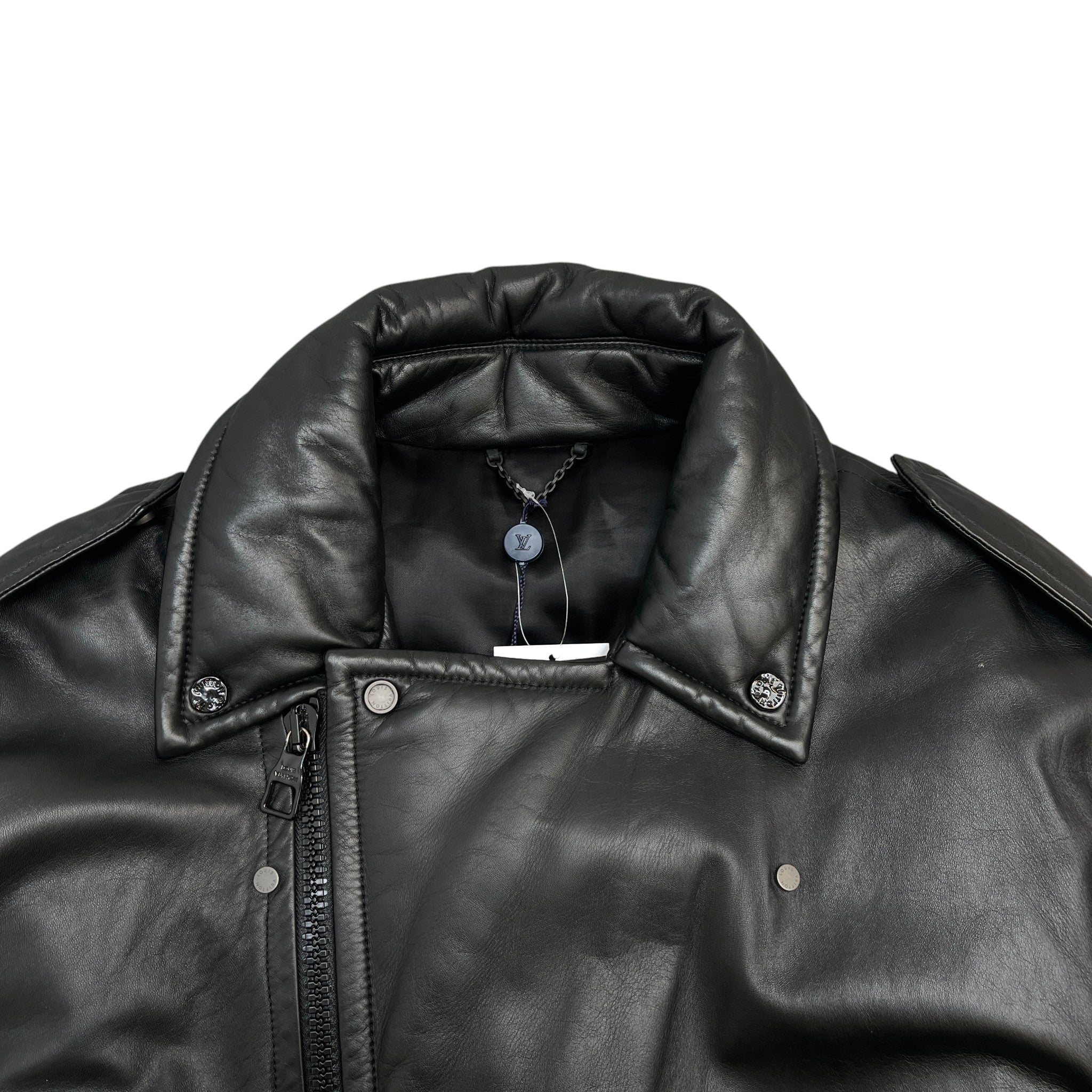 Men's 2021 Lamb Leather Moto Jacket Black Size IT 58 / XXXXL